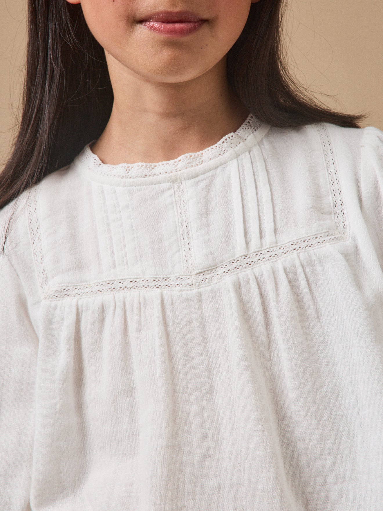 Mädchenhemd aus Baumwoll-Gaze, elegant