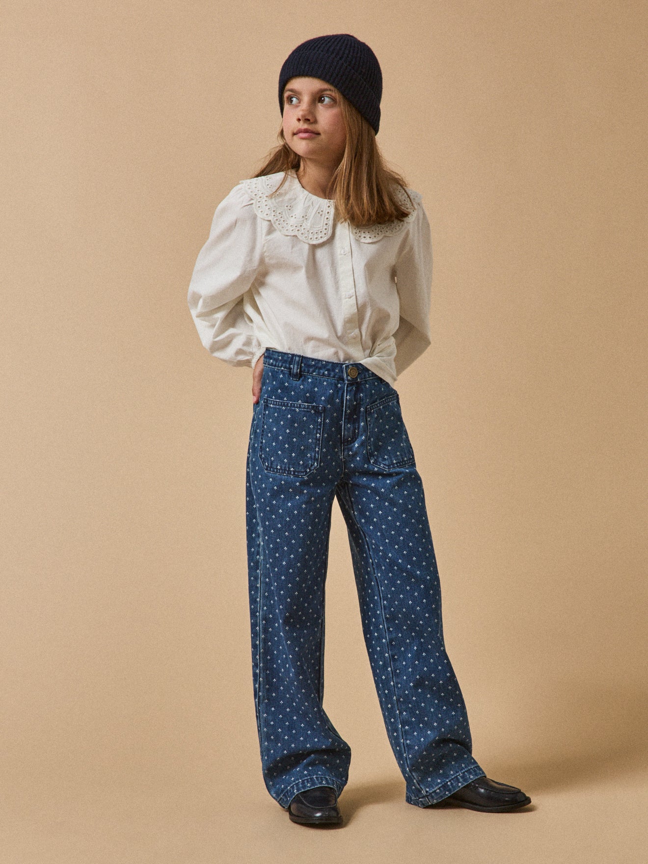 Mädchenbluse, mit Maxi-Kragen