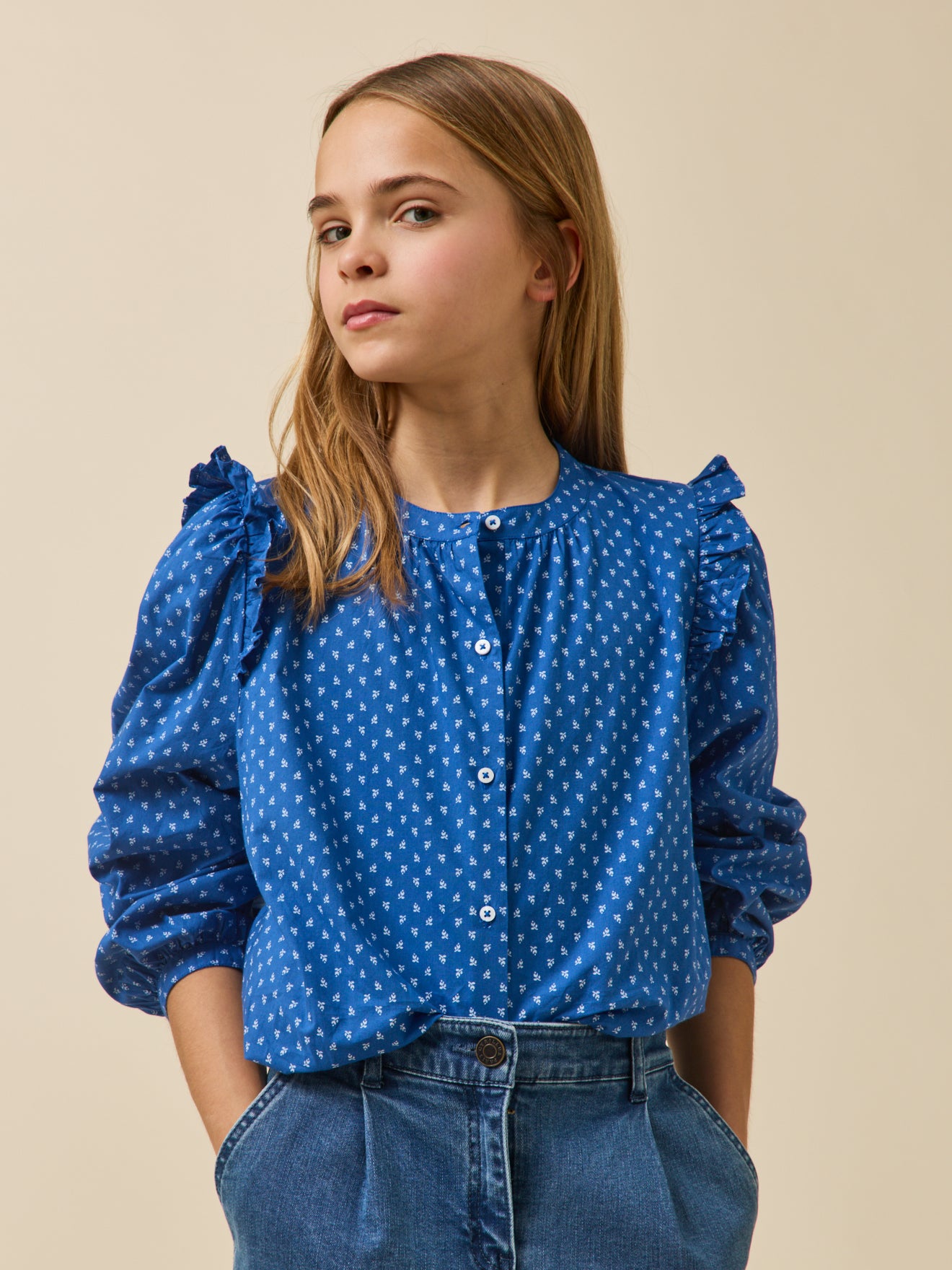 Mädchen-Bluse mit Print – Kollektion « Junior »