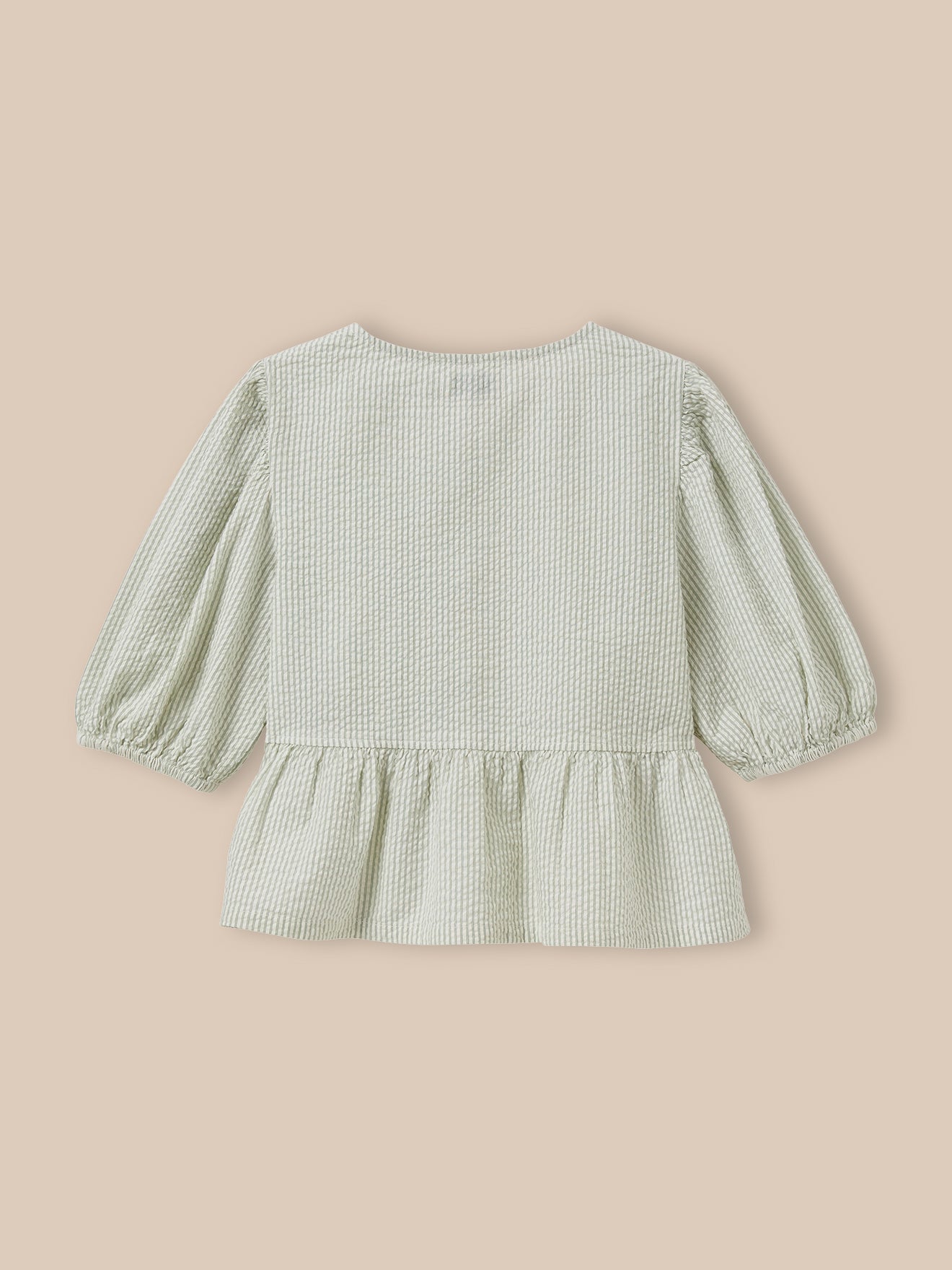 Gestreifte Mädchen-Bluse aus Seersucker
