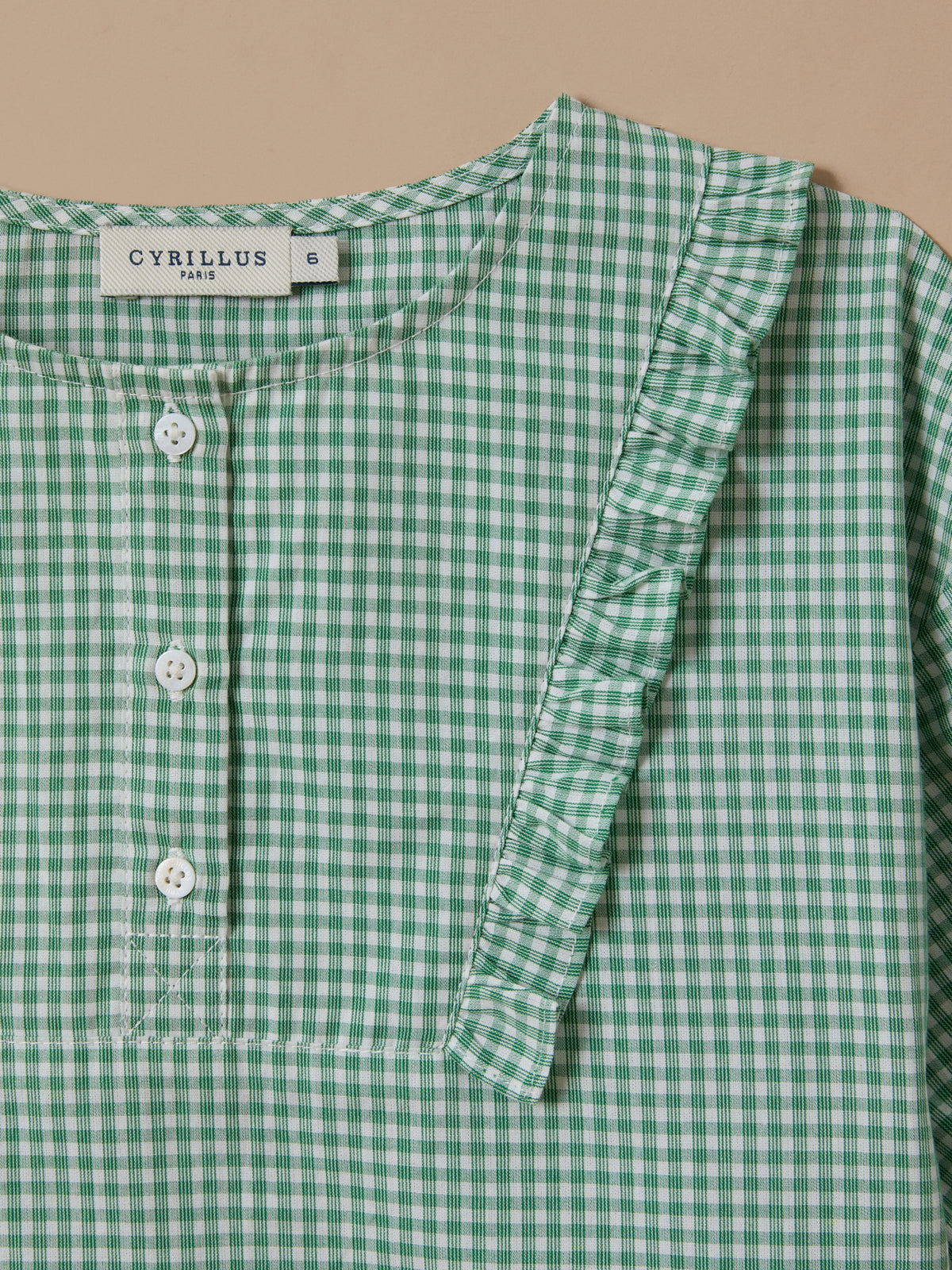 Mädchenbluse mit Vichy-Karomuster