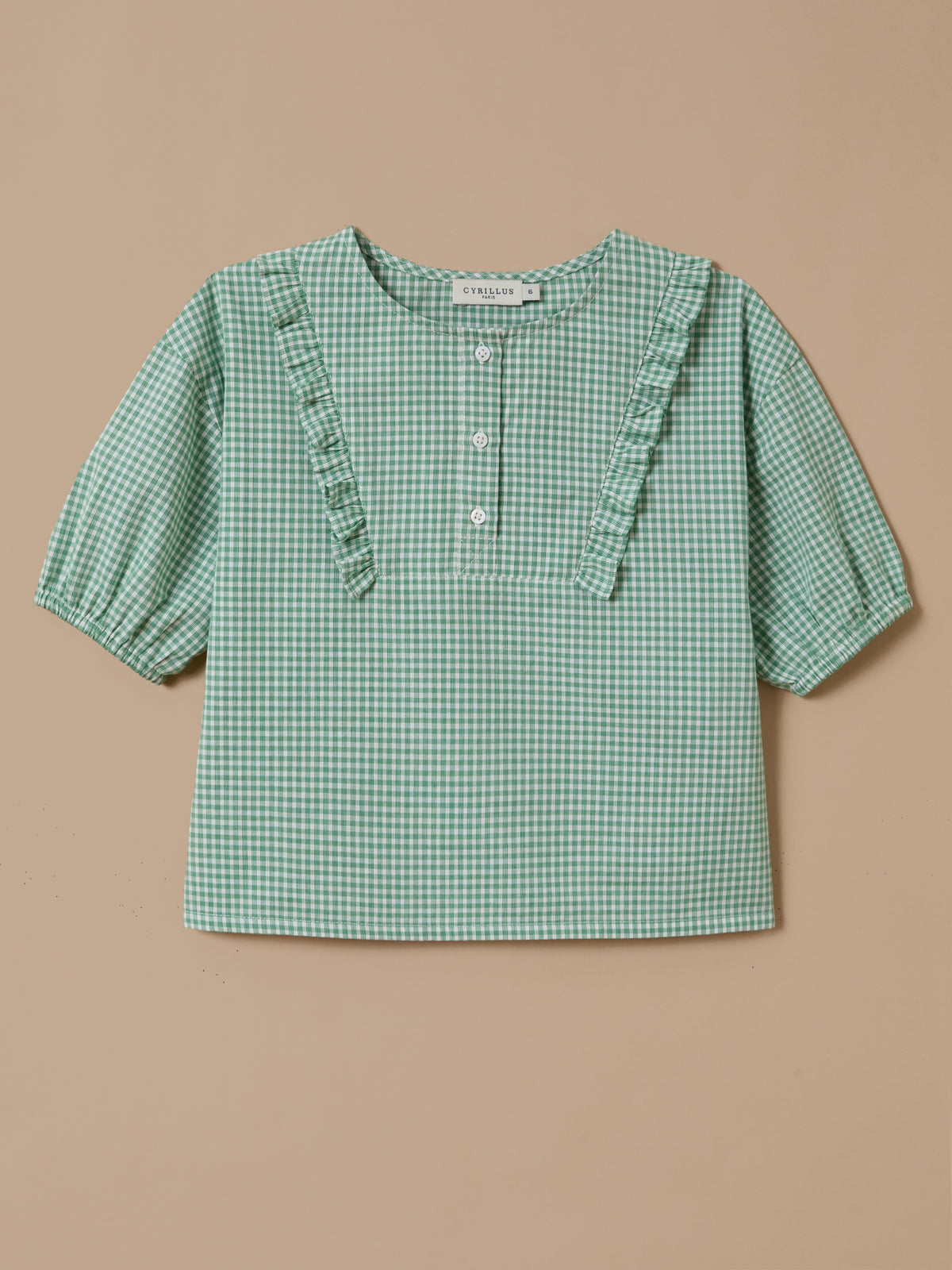 Mädchenbluse mit Vichy-Karomuster