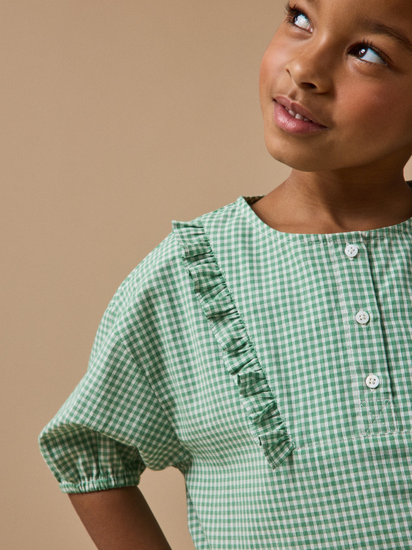 Mädchenbluse mit Vichy-Karomuster