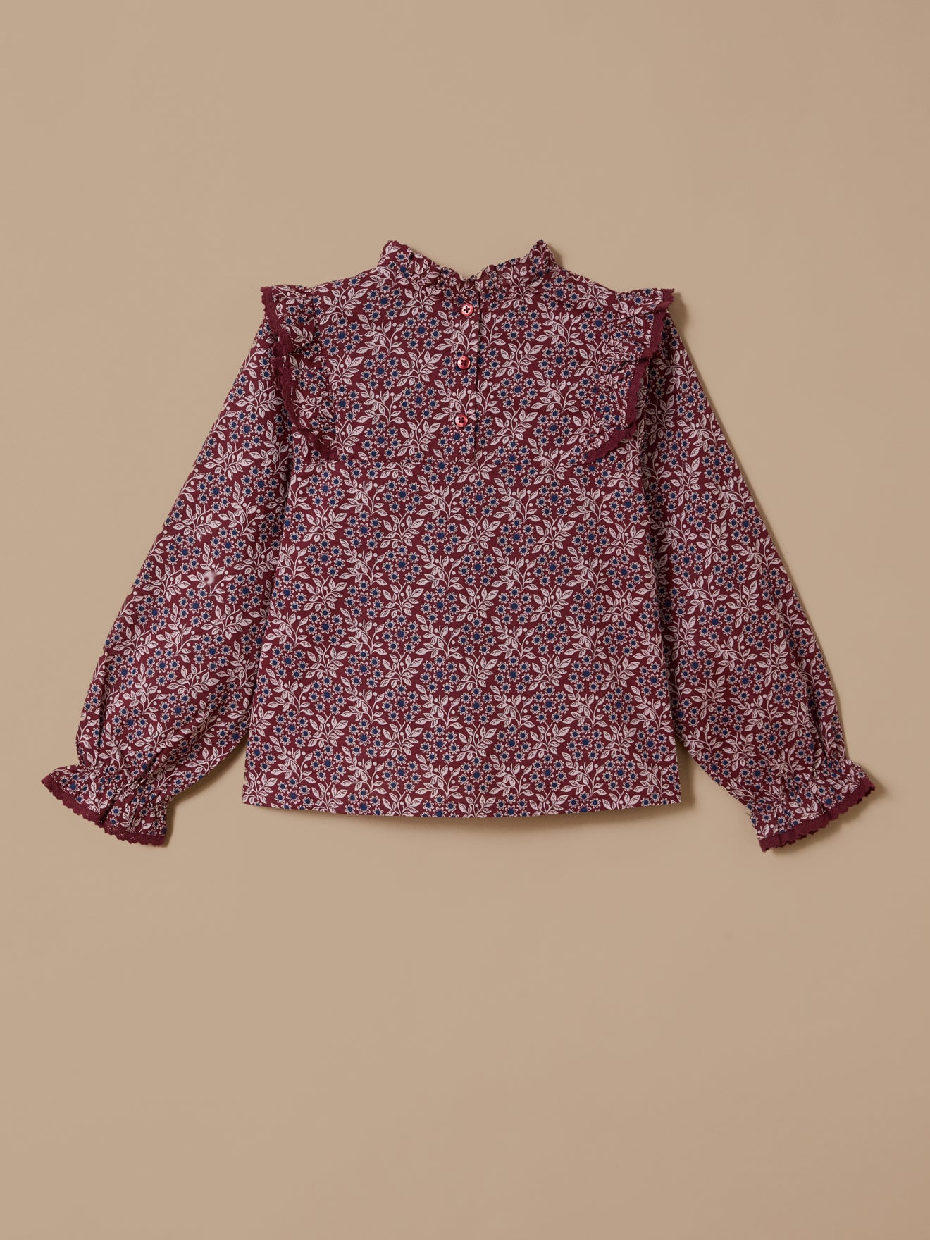 Mädchenbluse mit Druckmuster « Ophélia »