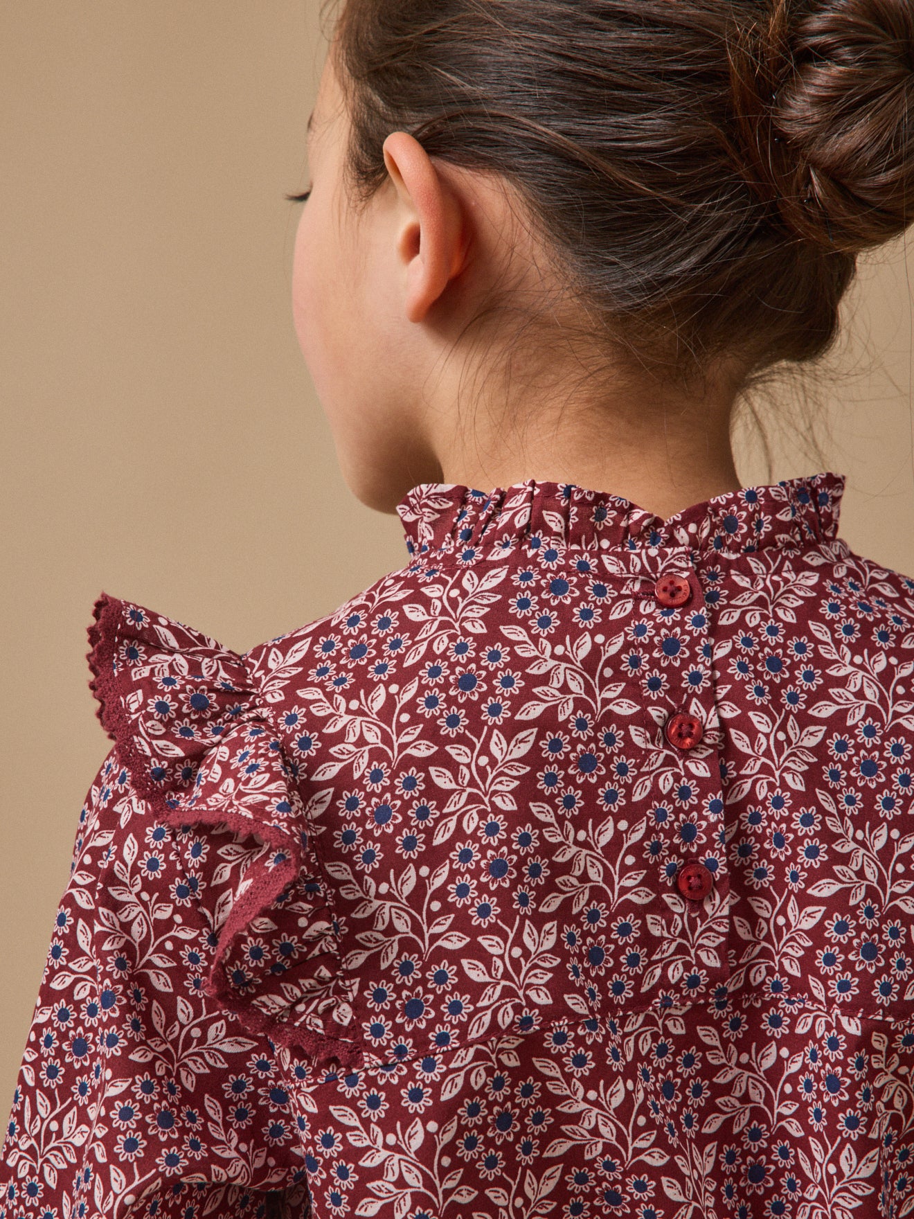 Mädchenbluse mit Druckmuster « Ophélia »