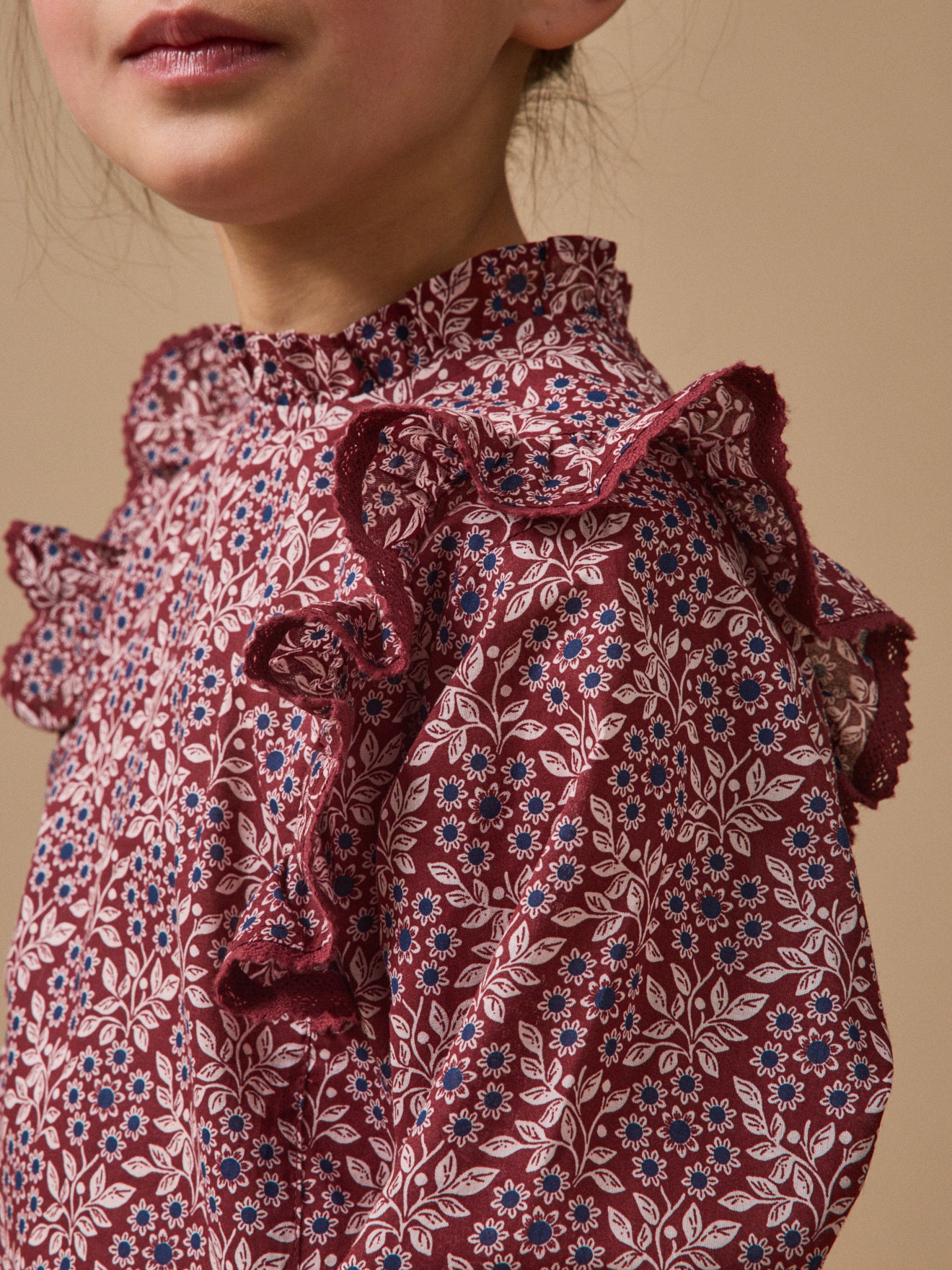 Mädchenbluse mit Druckmuster « Ophélia »