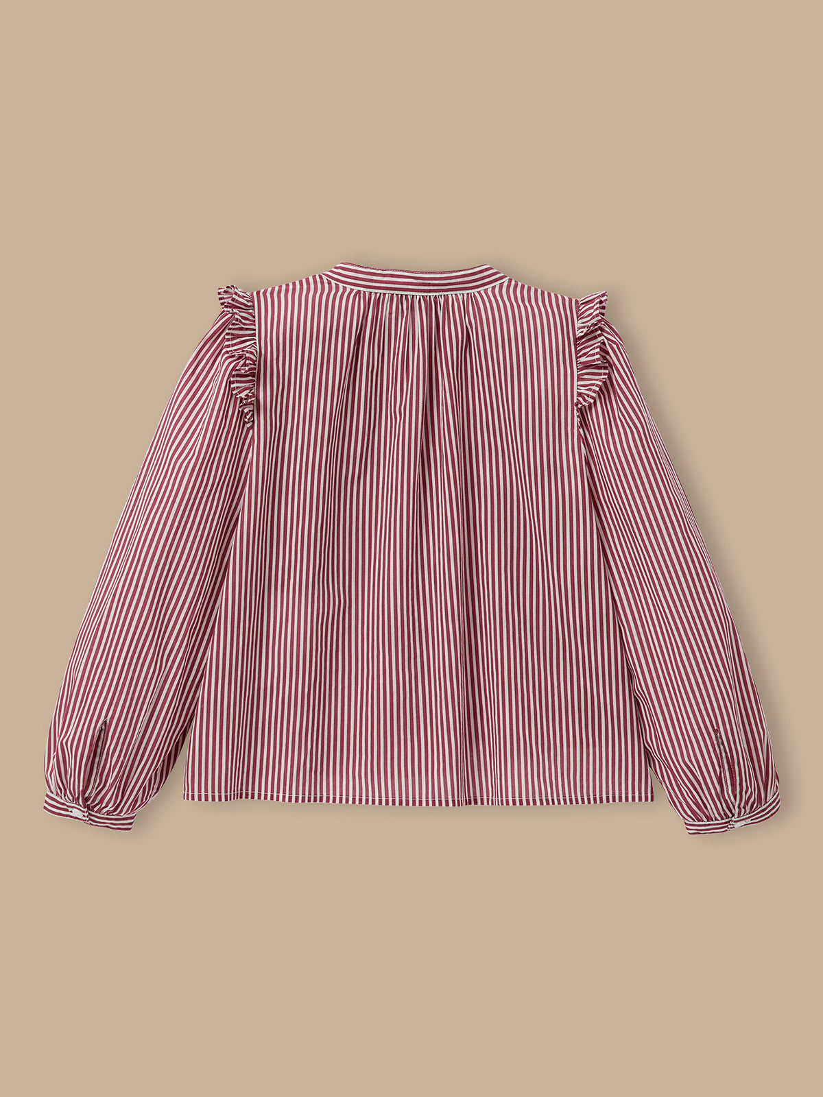Mädchenbluse mit Volants, gestreift