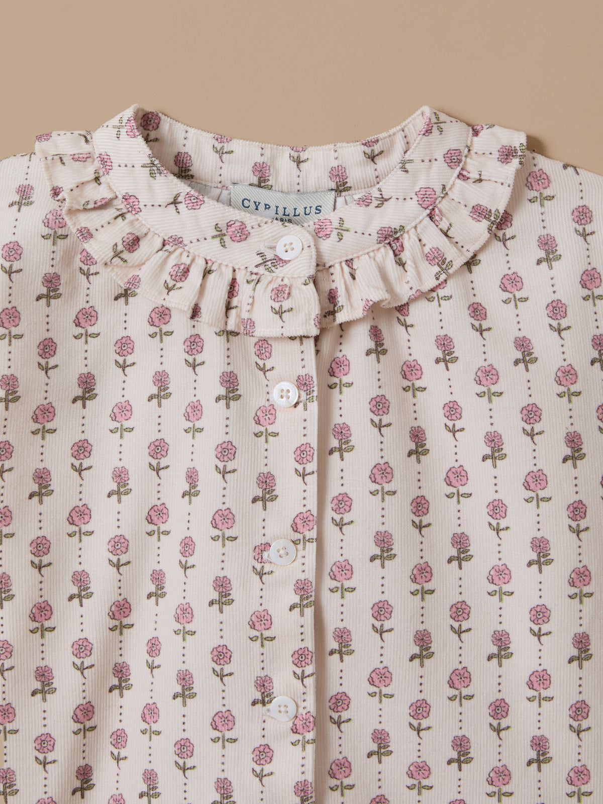 Mädchenbluse aus bedrucktem Velours