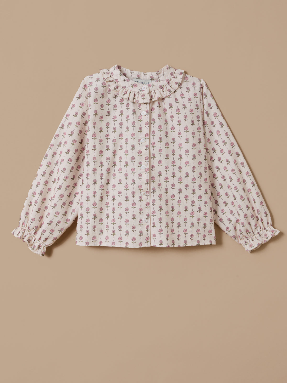 Mädchenbluse aus bedrucktem Velours