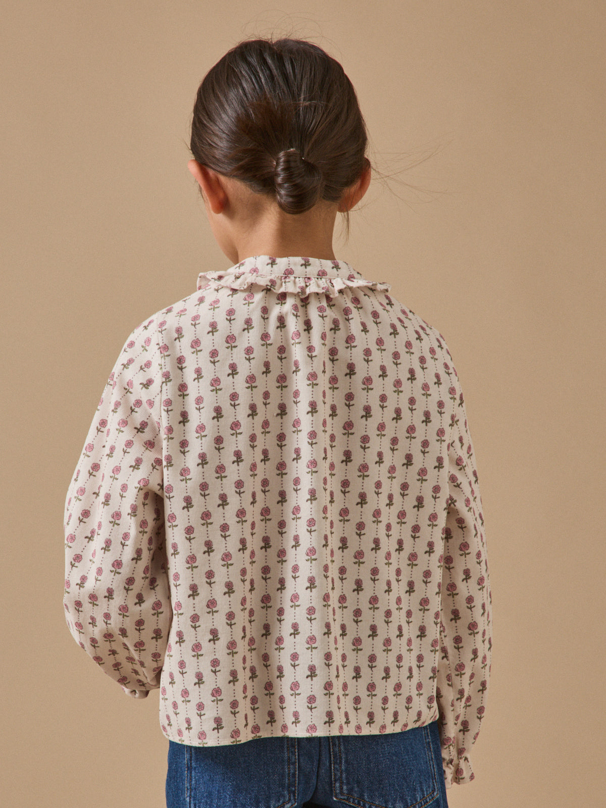 Mädchenbluse aus bedrucktem Velours