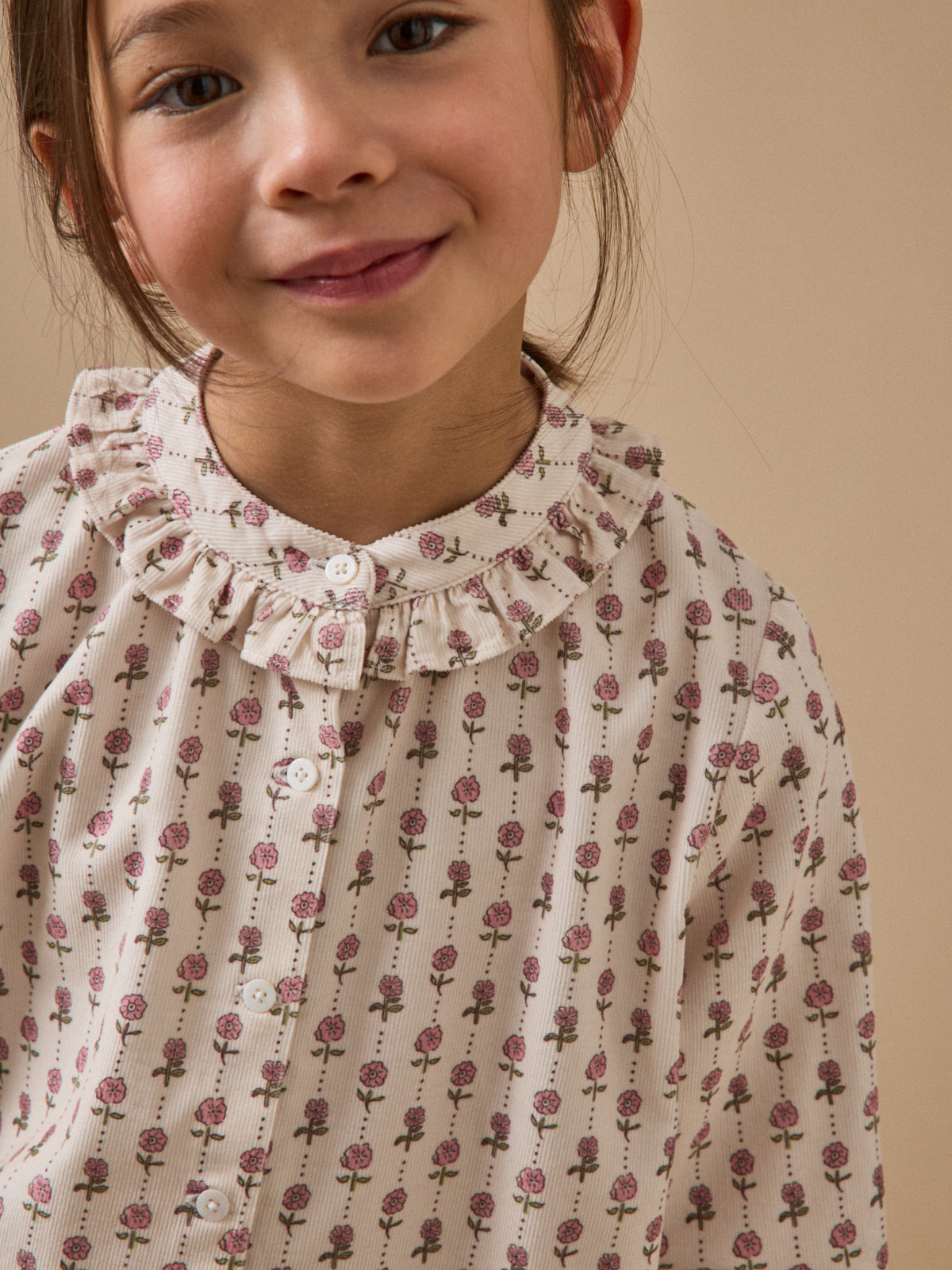 Mädchenbluse aus bedrucktem Velours