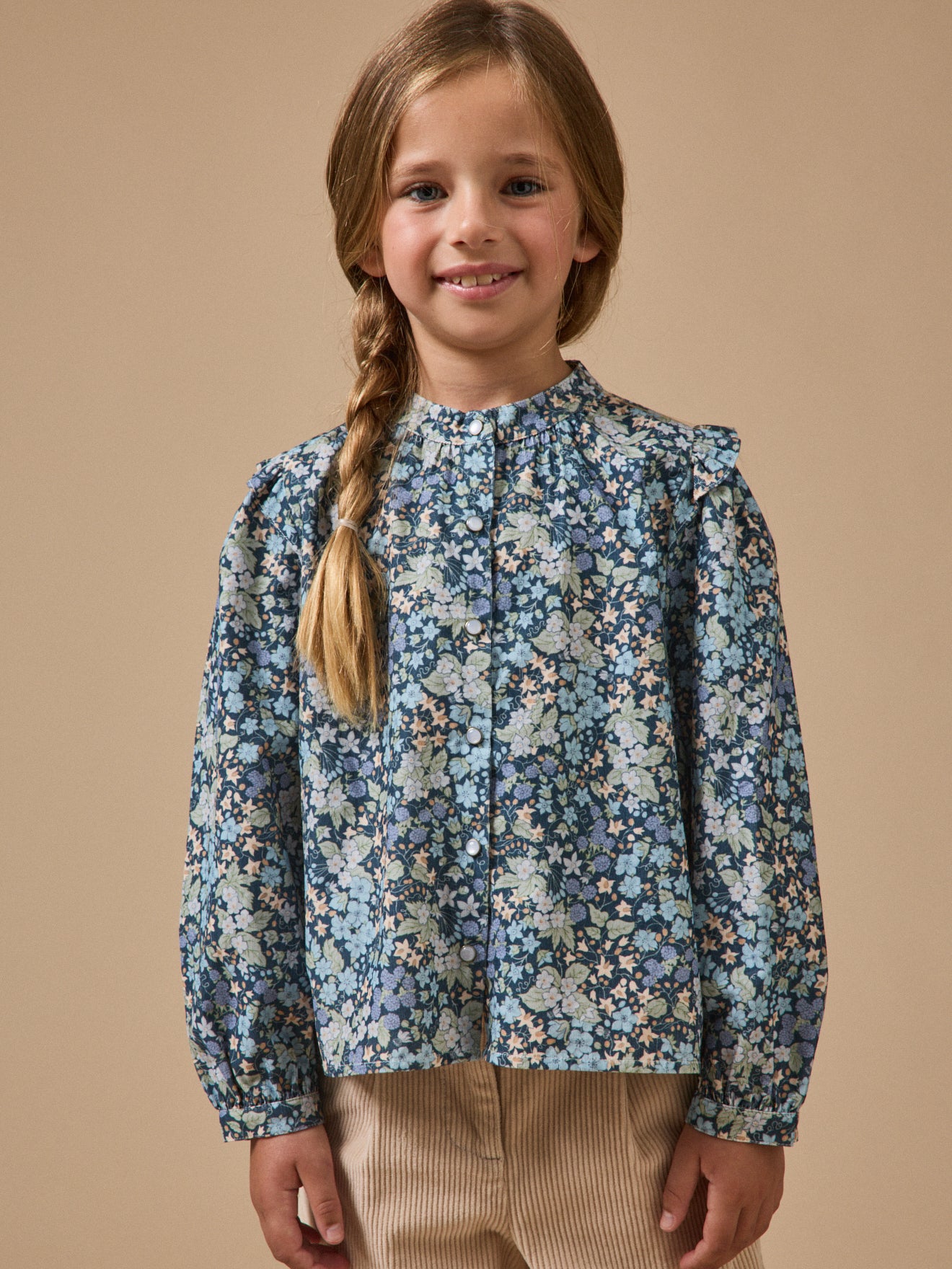Mädchen-Samthemd mit Liberty®-Stoff
