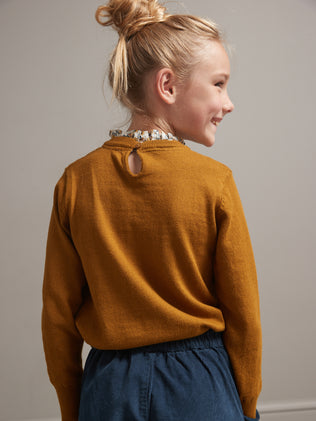 Mädchenpullover mit Kragen aus Liberty®-Stoff