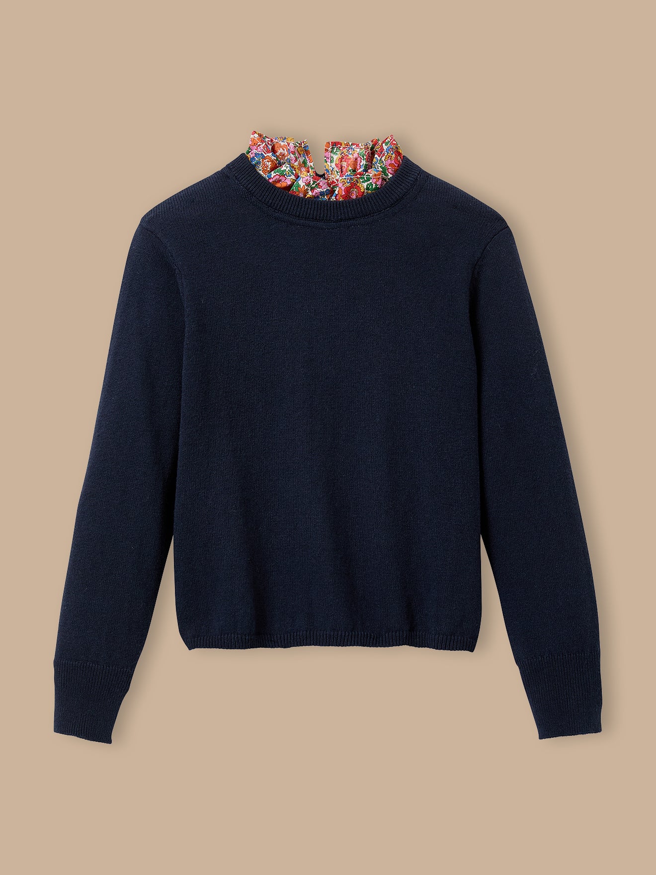 Mädchenpullover mit Kragen aus Liberty®-Stoff