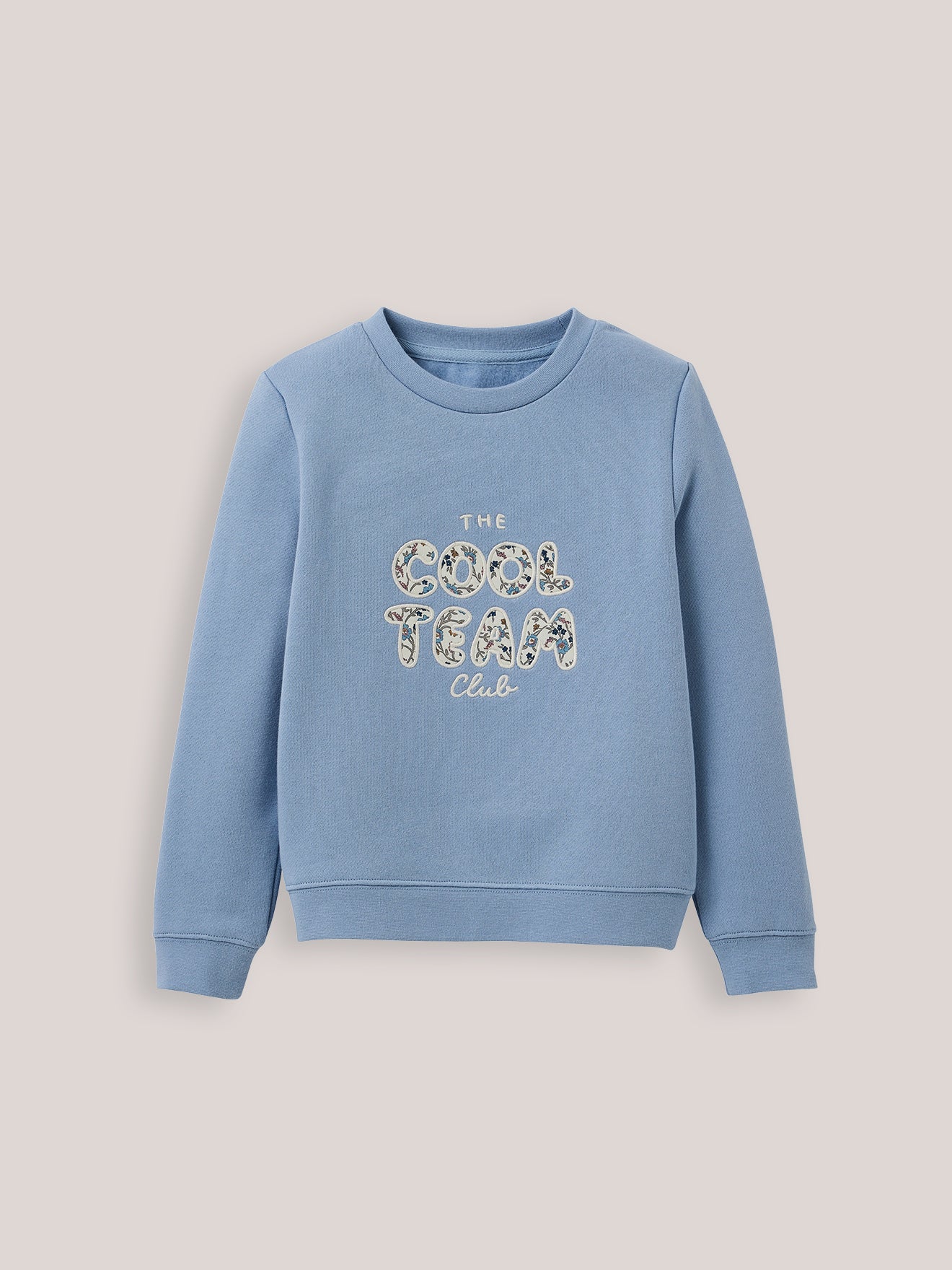 Mädchen-Sweatshirt « Cool Team » mit Liberty®-Stoff – Bio-Baumwolle