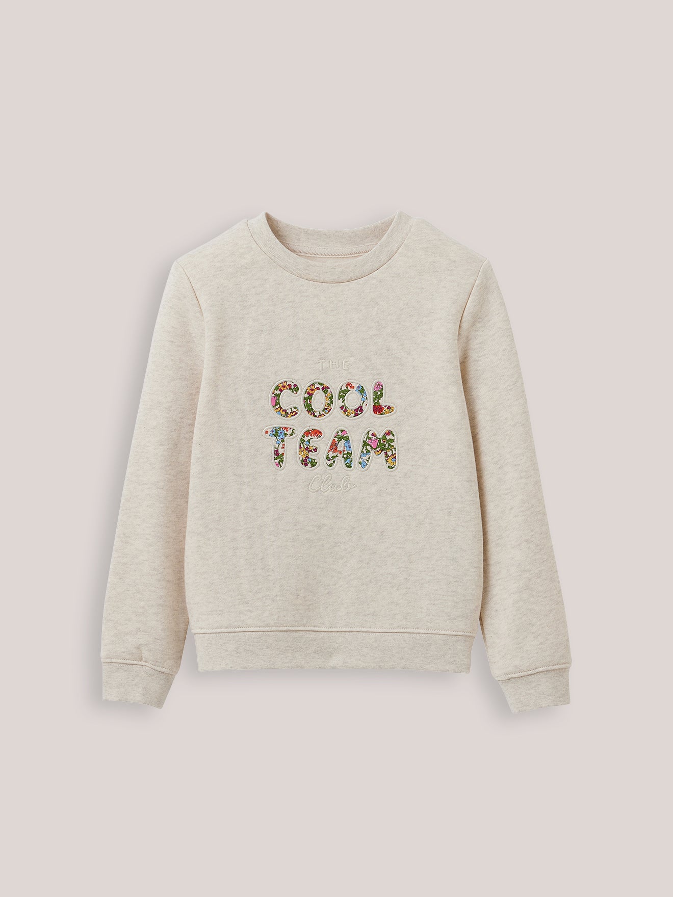 Mädchen-Sweatshirt « Cool Team » mit Liberty®-Stoff – Bio-Baumwolle