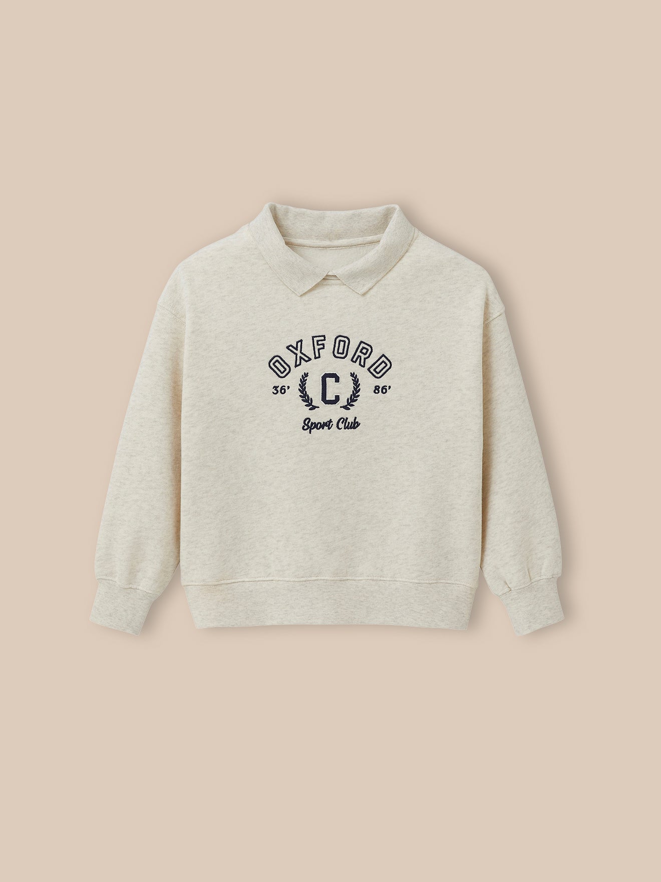 Mädchen-Sweatshirt mit Polokragen, Bio-Baumwolle