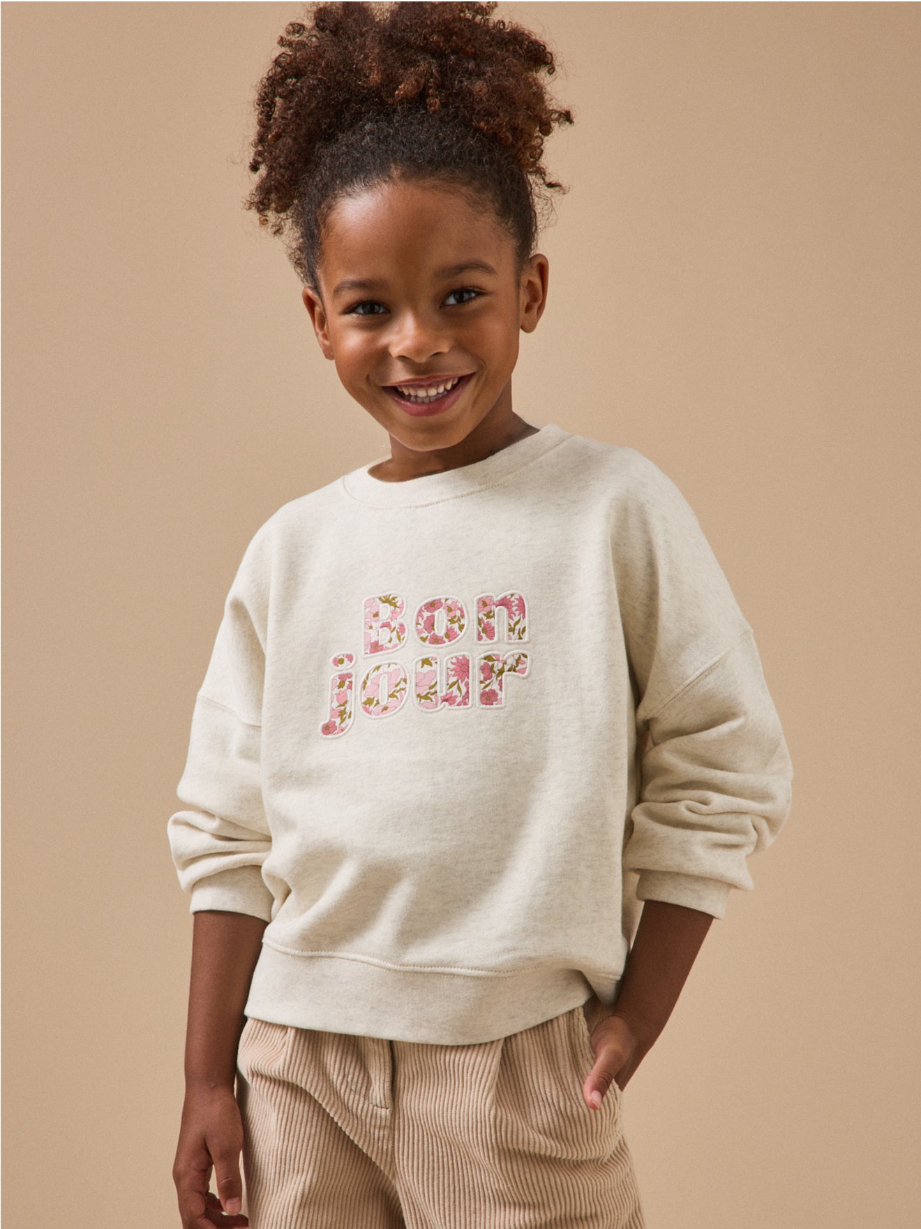 Mädchen-Sweatshirt mit Schriftzug – Bio-Baumwolle