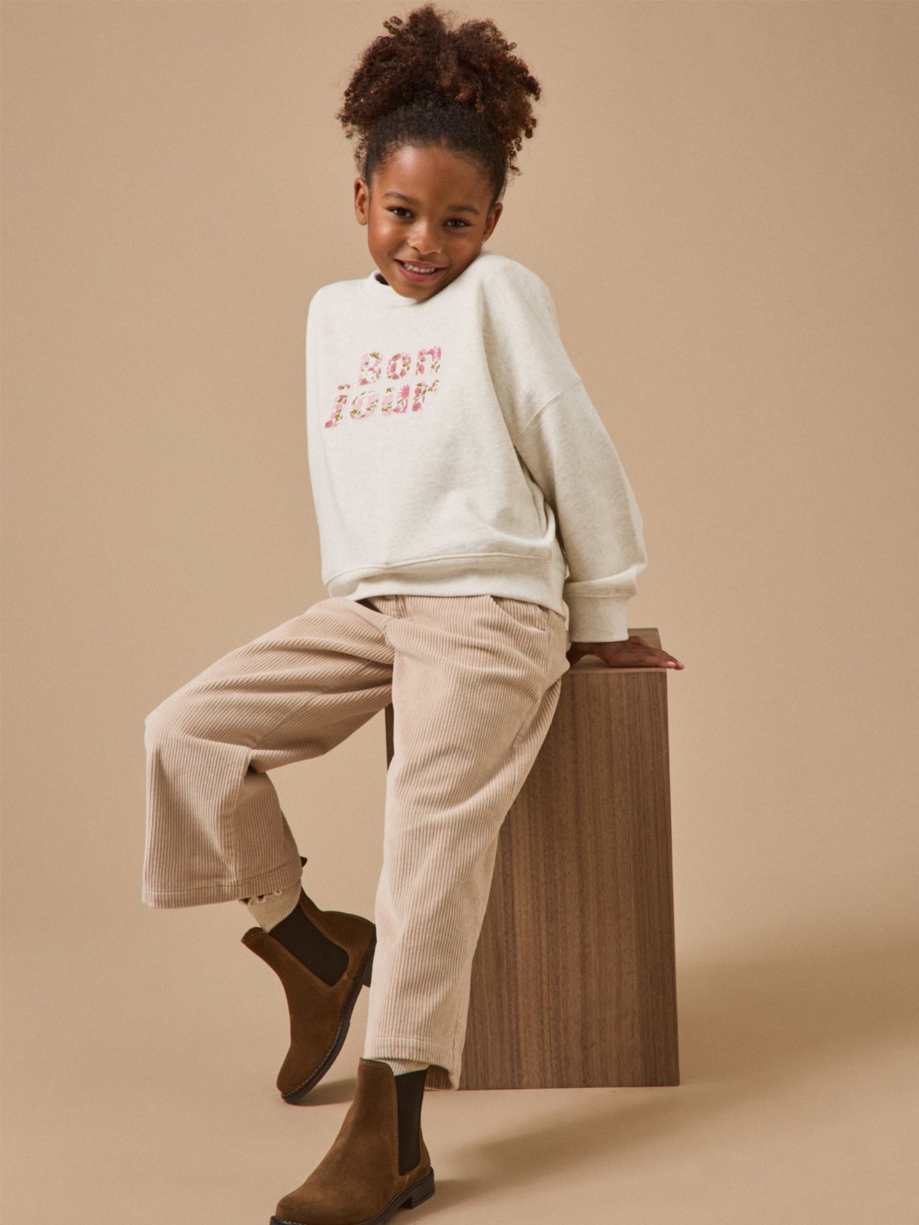 Mädchen-Sweatshirt mit Schriftzug – Bio-Baumwolle