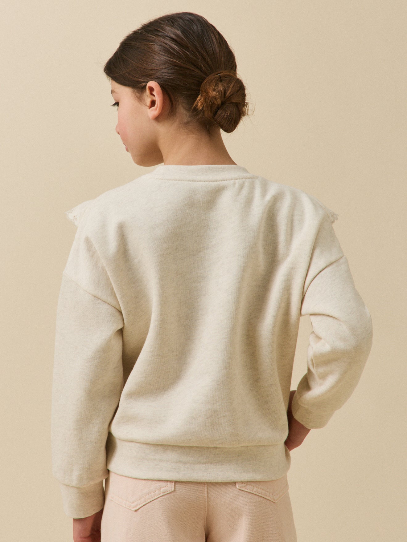 Mädchen-Sweatshirt mit Volants - Bio-Baumwolle