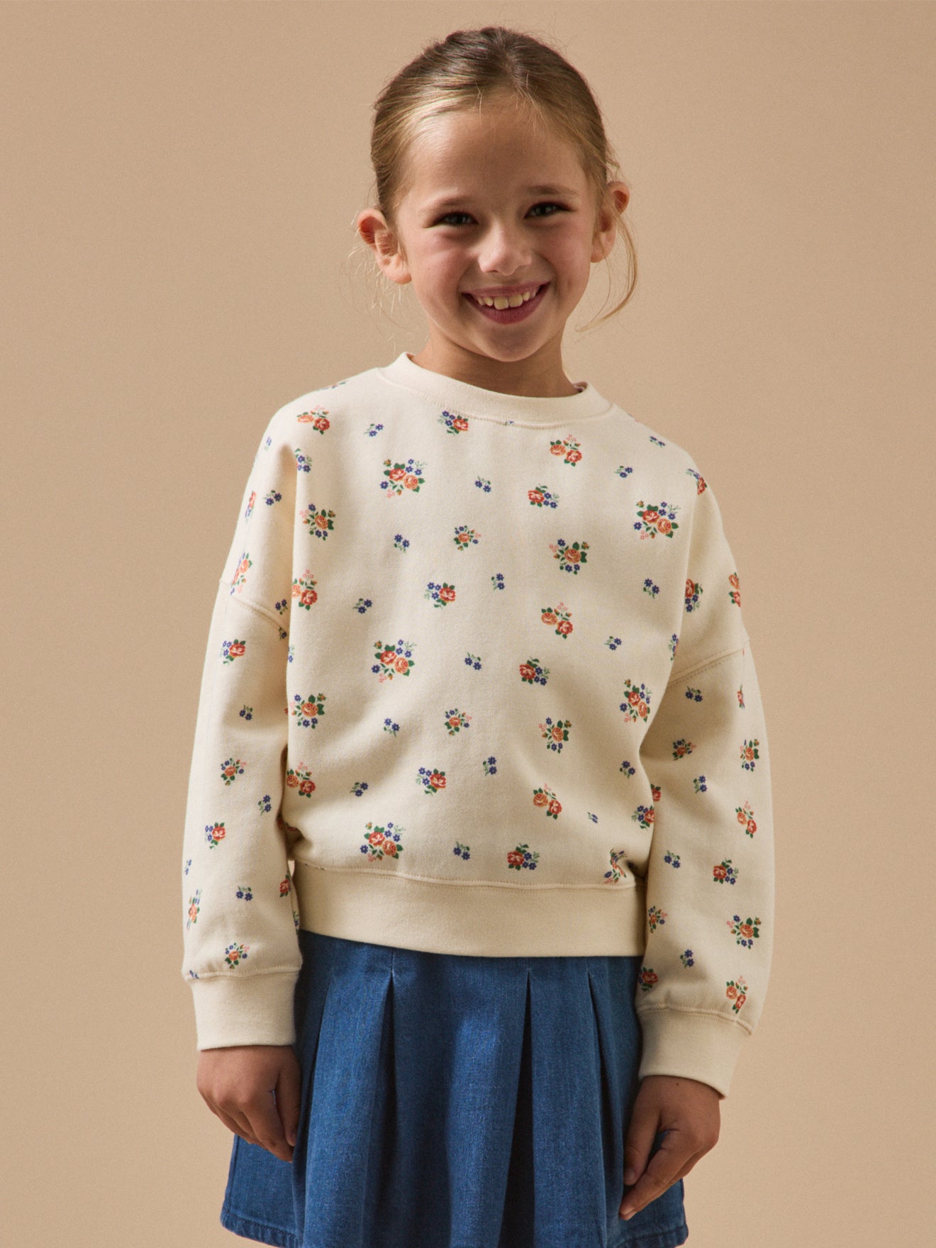 Mädchen-Sweatshirt mit Druckmuster