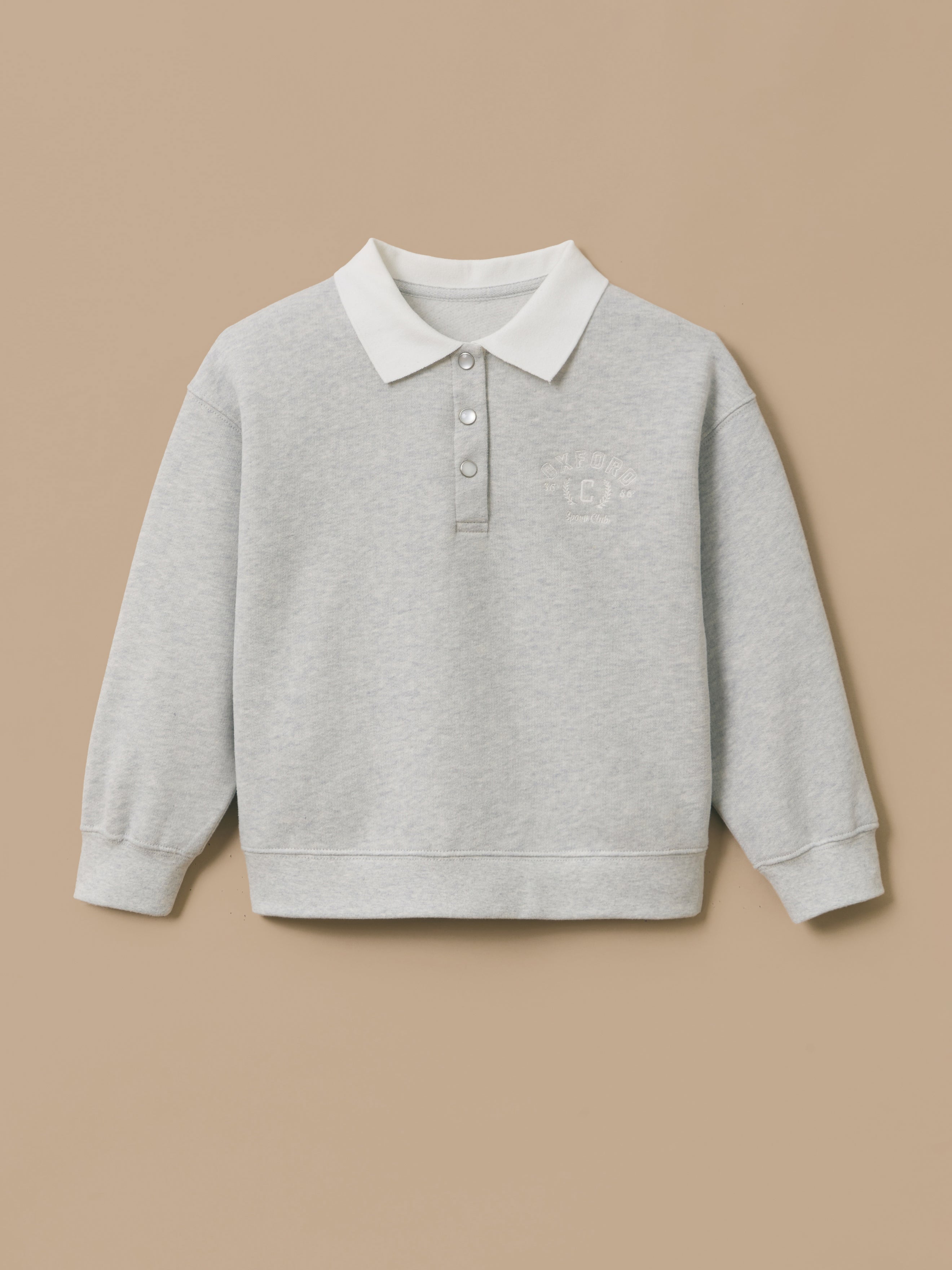 Mädchen-Sweatshirt im Polo-Stil mit Stickerei
