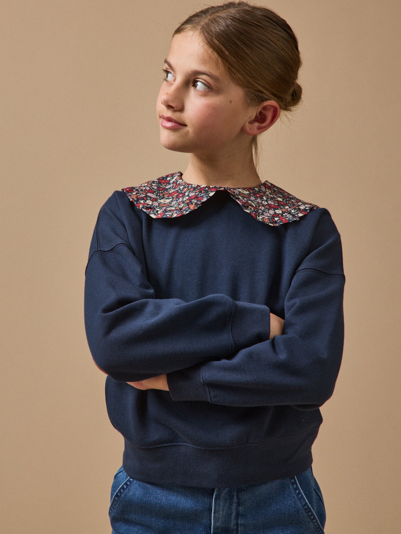 Mädchen-Sweatshirt mit Liberty®-Kragen