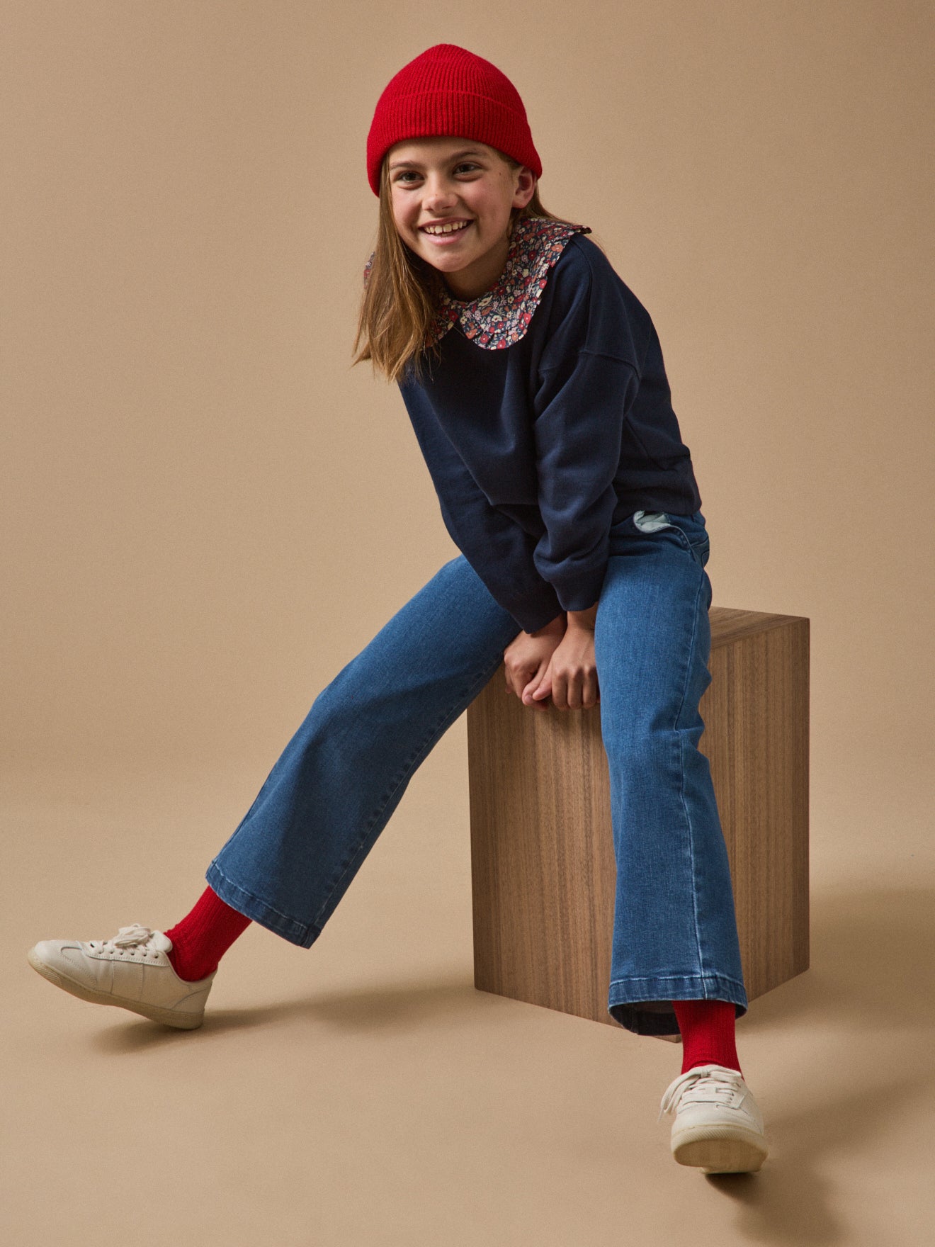 Mädchen-Sweatshirt mit Liberty®-Kragen