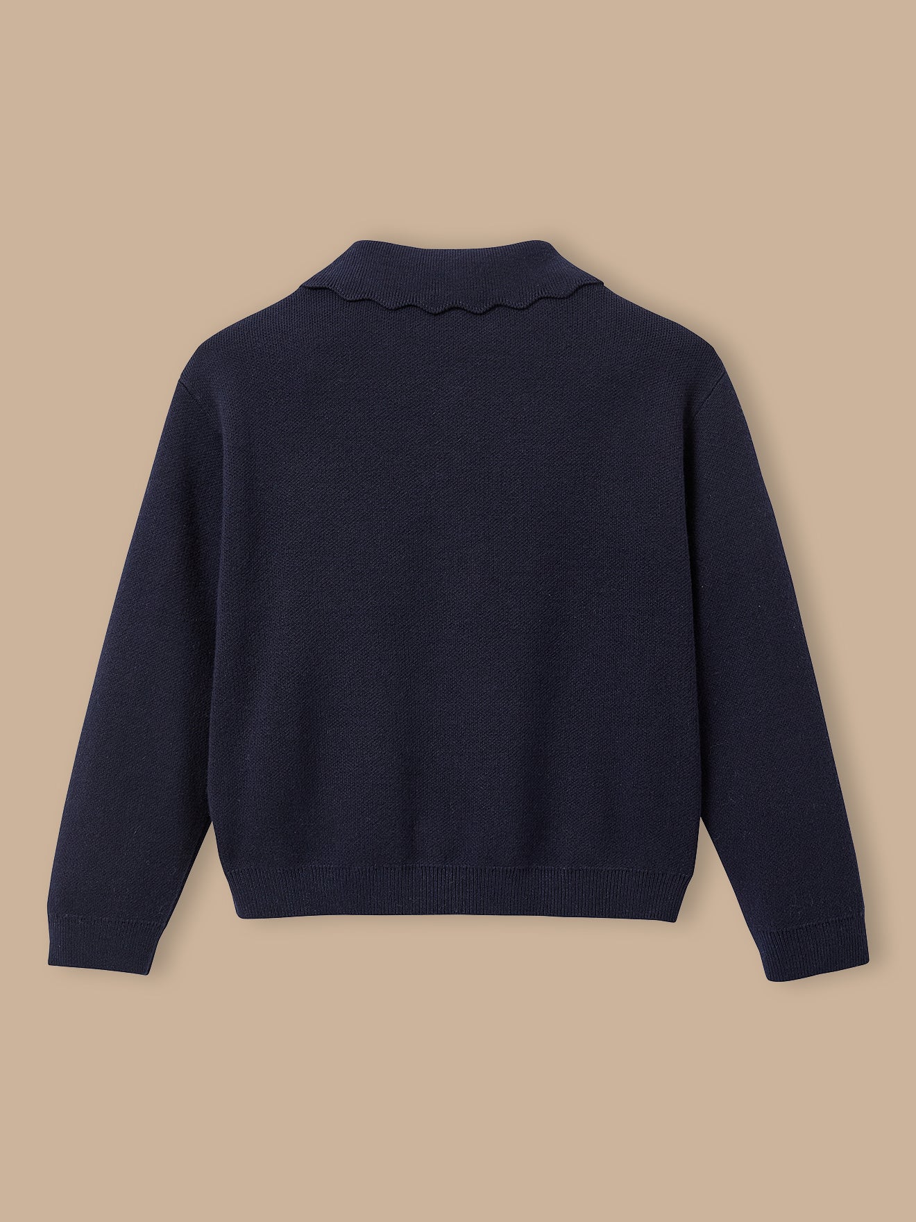 Mädchen-Pullover aus Milano-Strick mit Polokragen