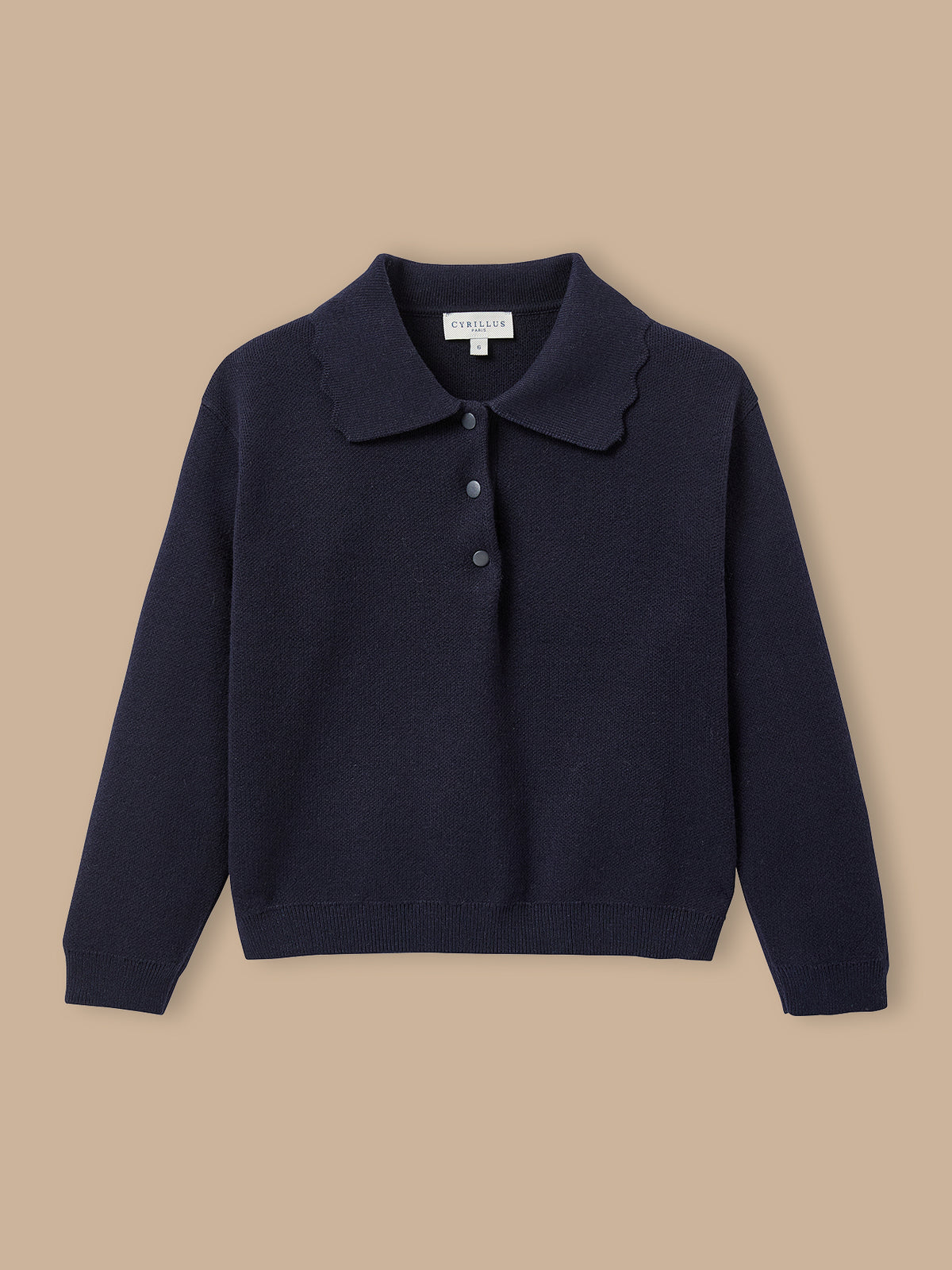 Mädchen-Pullover aus Milano-Strick mit Polokragen