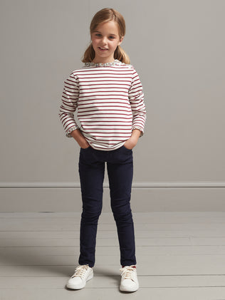 Mädchen T-Shirt im Marine-Look mit Liberty®-Stoff - Bio-Baumwolle
