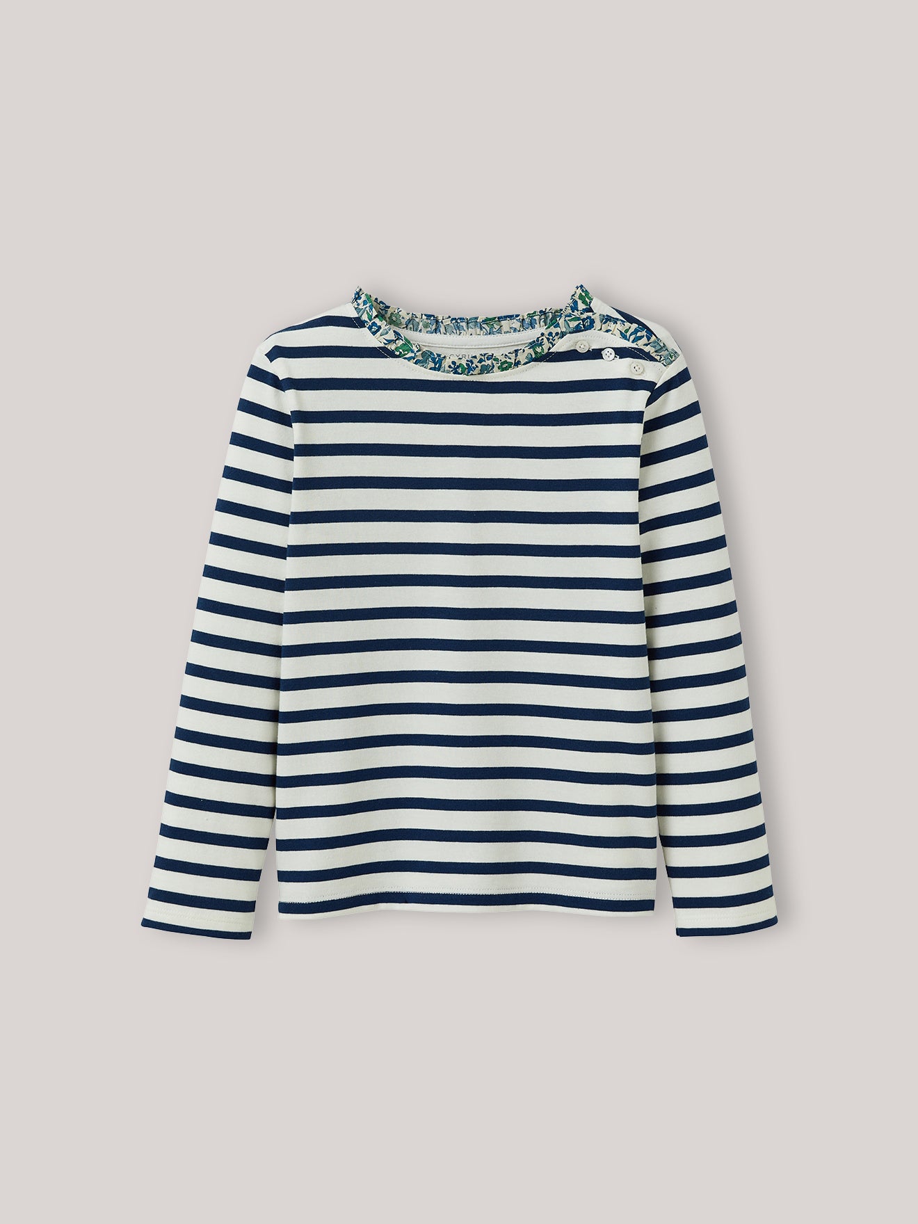 Mädchen-Shirt im Marinelook mit Liberty®-Stoff – Bio-Baumwolle