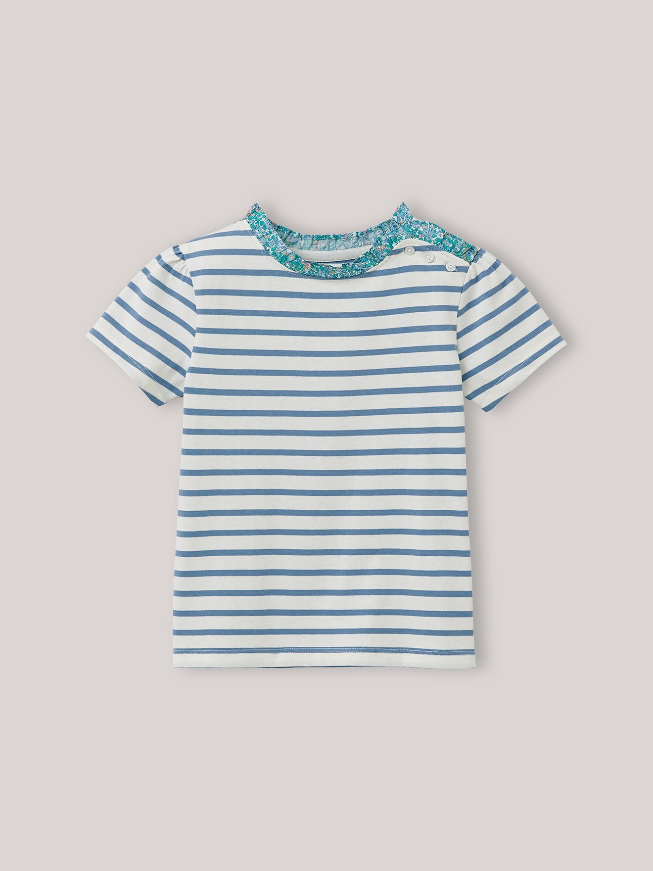 Mädchen-Shirt im Marinelook mit Liberty®-Stoff – Bio-Baumwolle