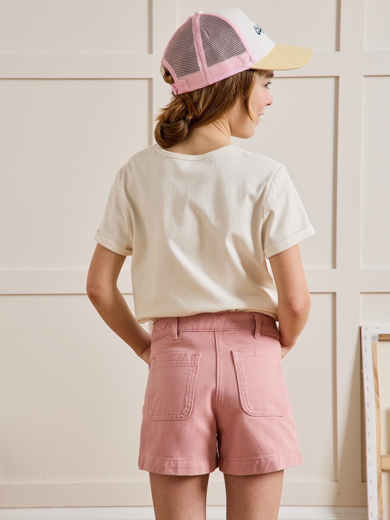 Mädchen T-Shirt mit Schriftzug und Druckmuster « Mireille » – Bio-Baumwolle