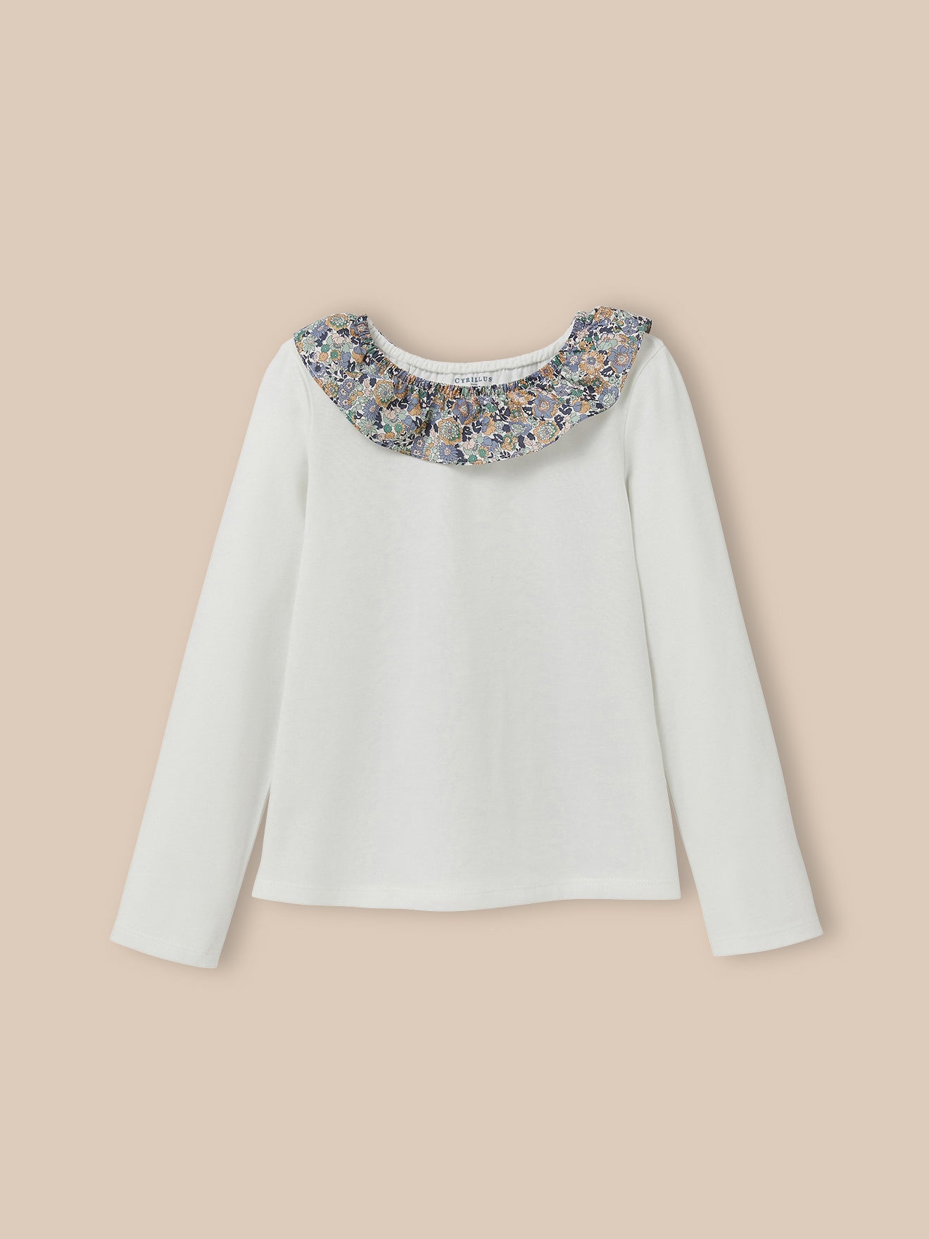 T-Shirt mit Kragen aus Liberty®-Stoff – Bio-Baumwolle
