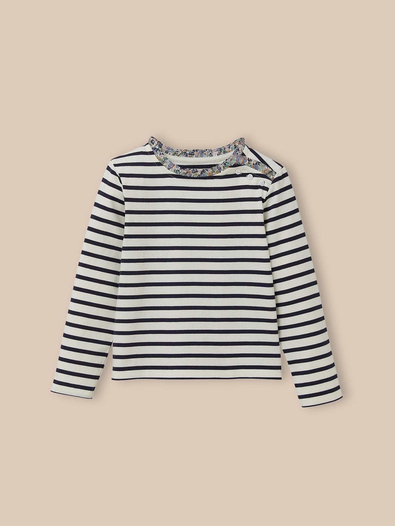 Mädchen-T-Shirt im Matrosenlook, aus Liberty®-Stoff, Bio-Baumwolle