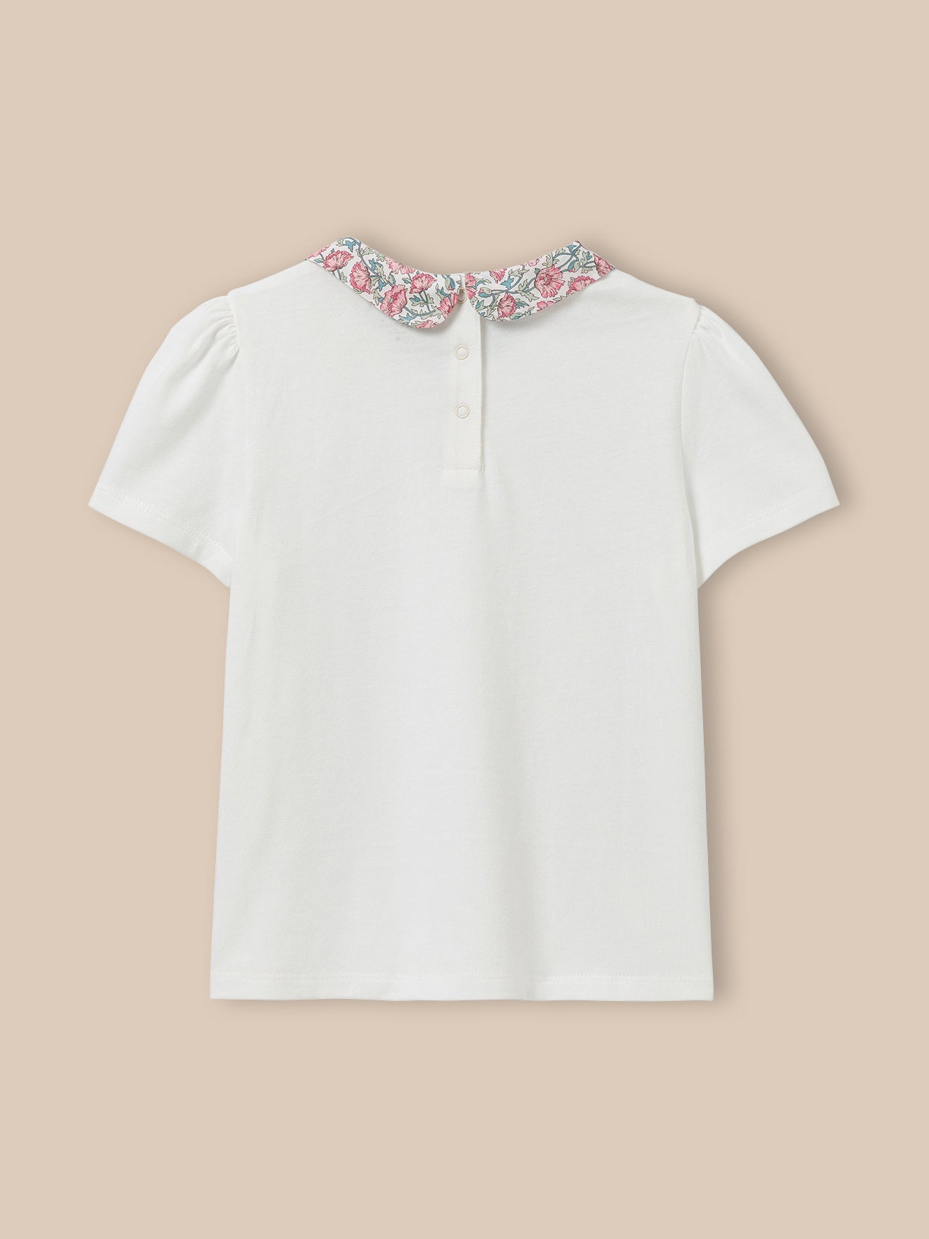 Mädchen T-Shirt mit einem Kragen aus Liberty®-Stoff – Bio-Baumwolle