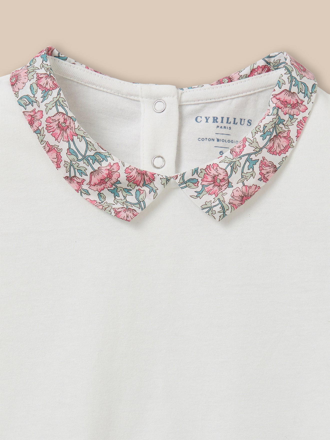 Mädchen T-Shirt mit einem Kragen aus Liberty®-Stoff – Bio-Baumwolle