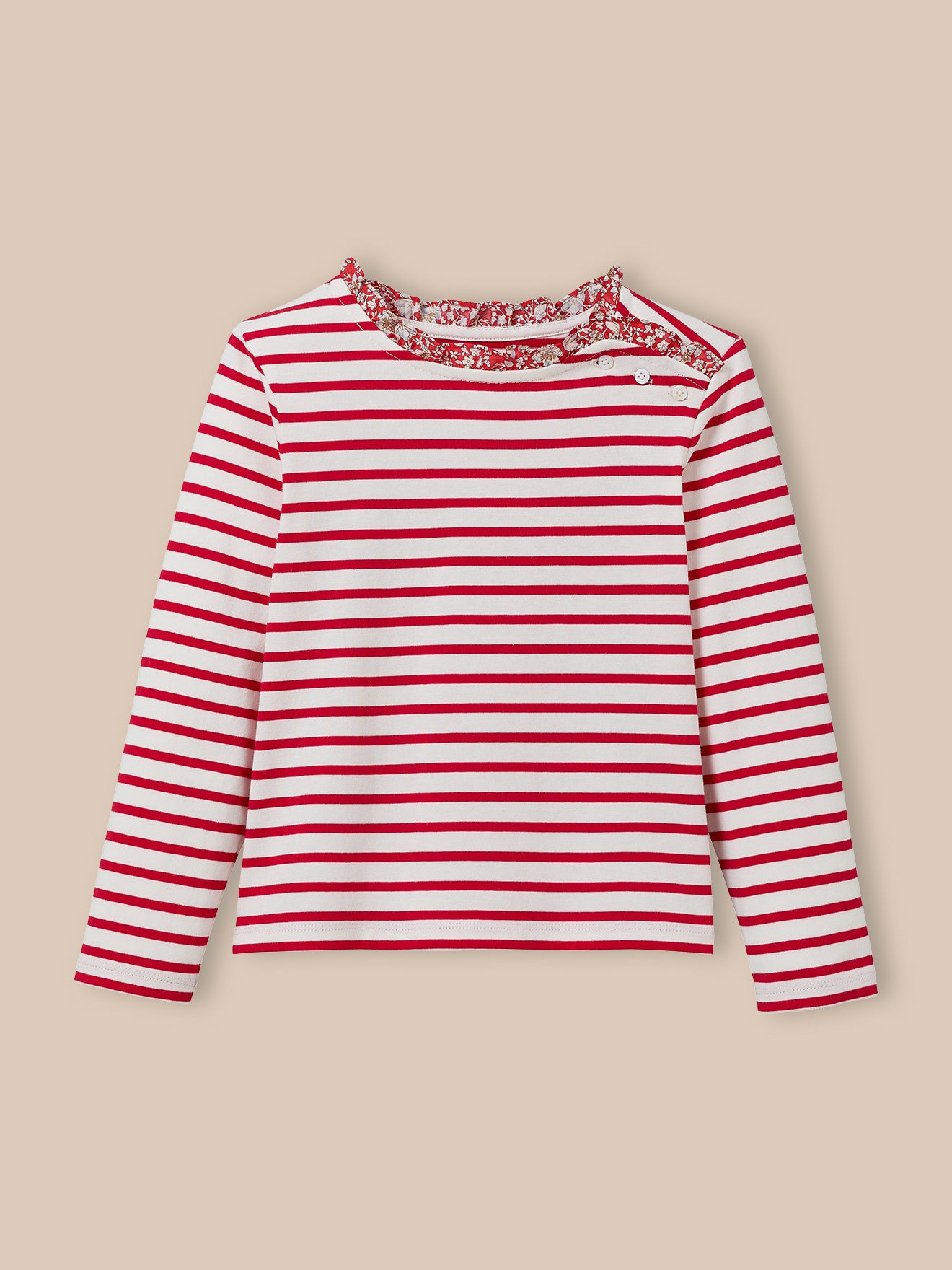Mädchen-Shirt im Marinelook mit Liberty®-Stoff – Bio-Baumwolle