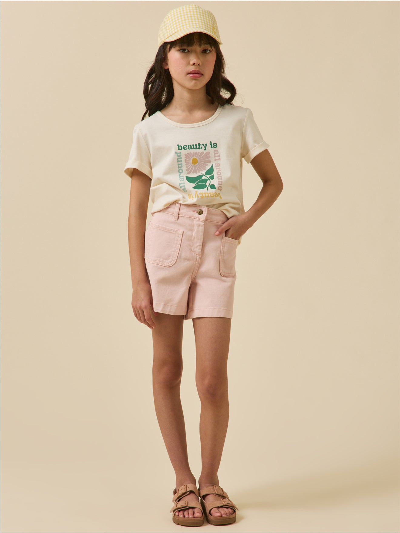 Mädchen T-Shirt mit Blumenmotiv – Bio-Baumwolle