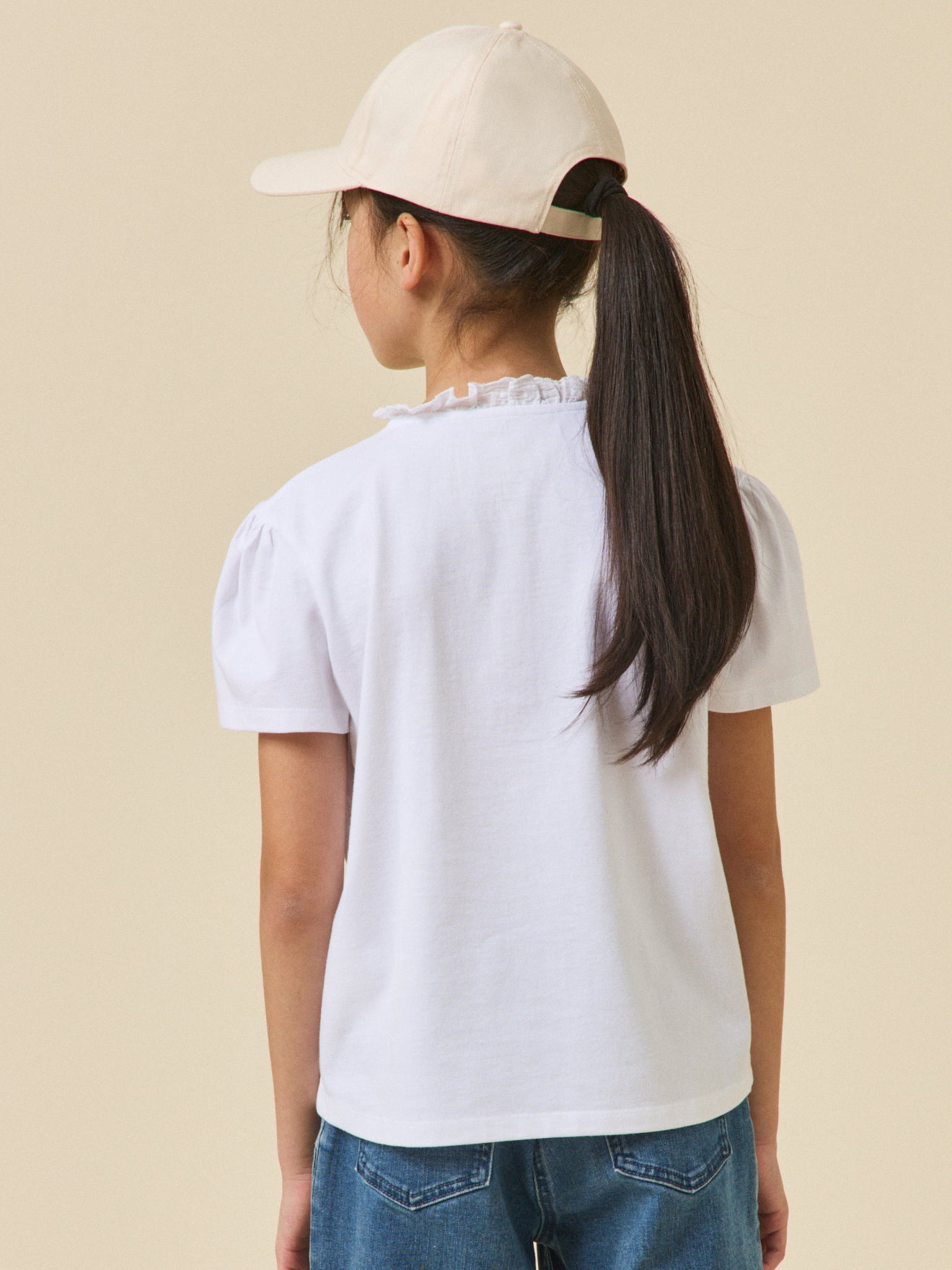 Mädchen T-Shirt mit Rüschenkragen – Kollektion « Junior »