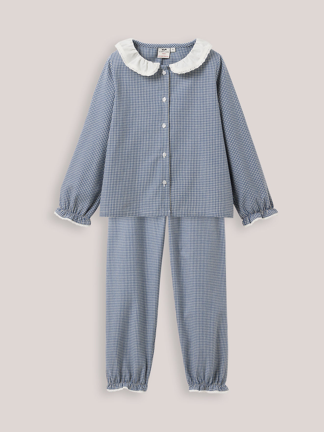 Mädchen-Pyjama aus Flanell mit Vichy-Karos