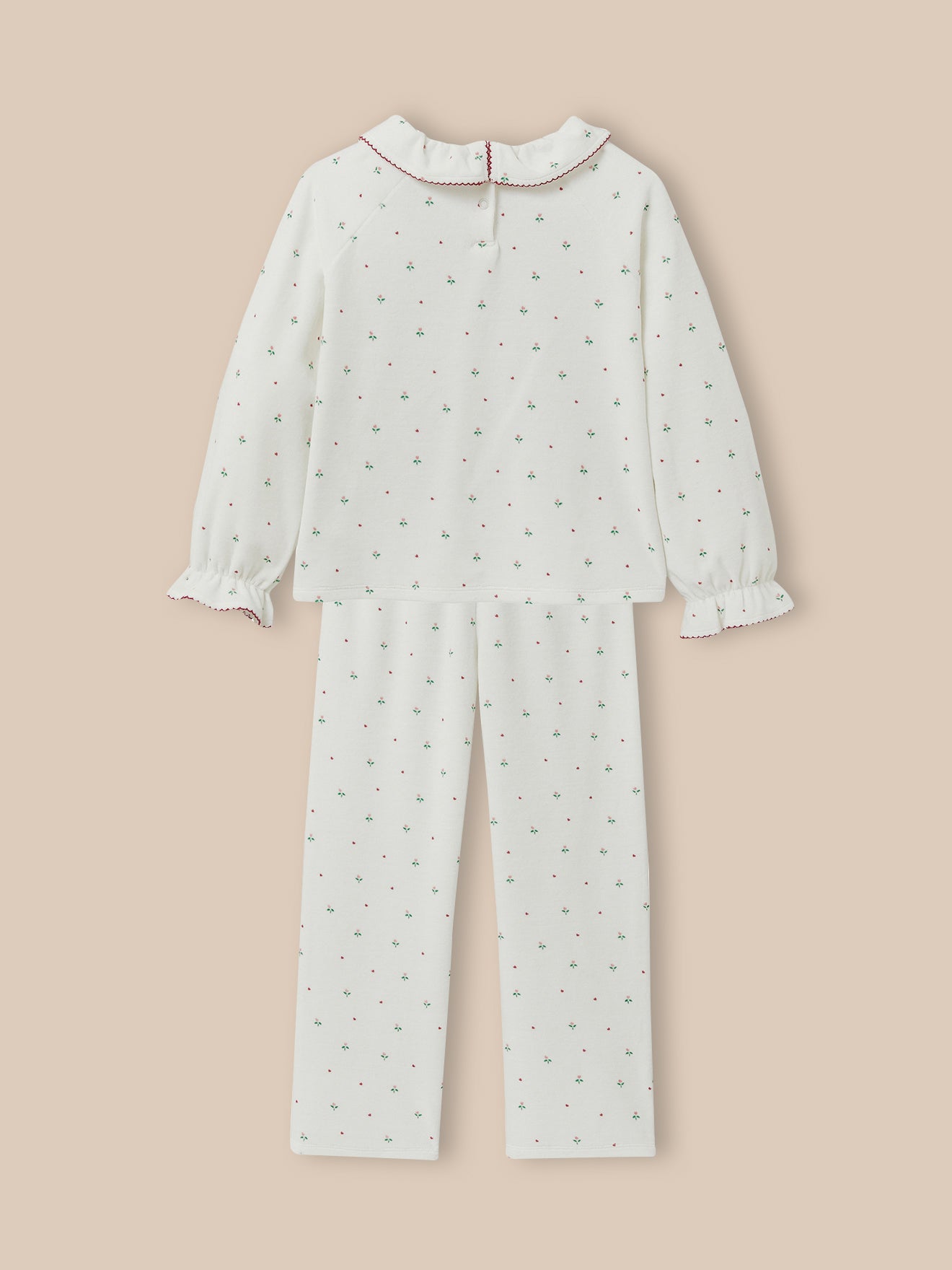 Mädchenpyjama, bedruckt, aus Velours
