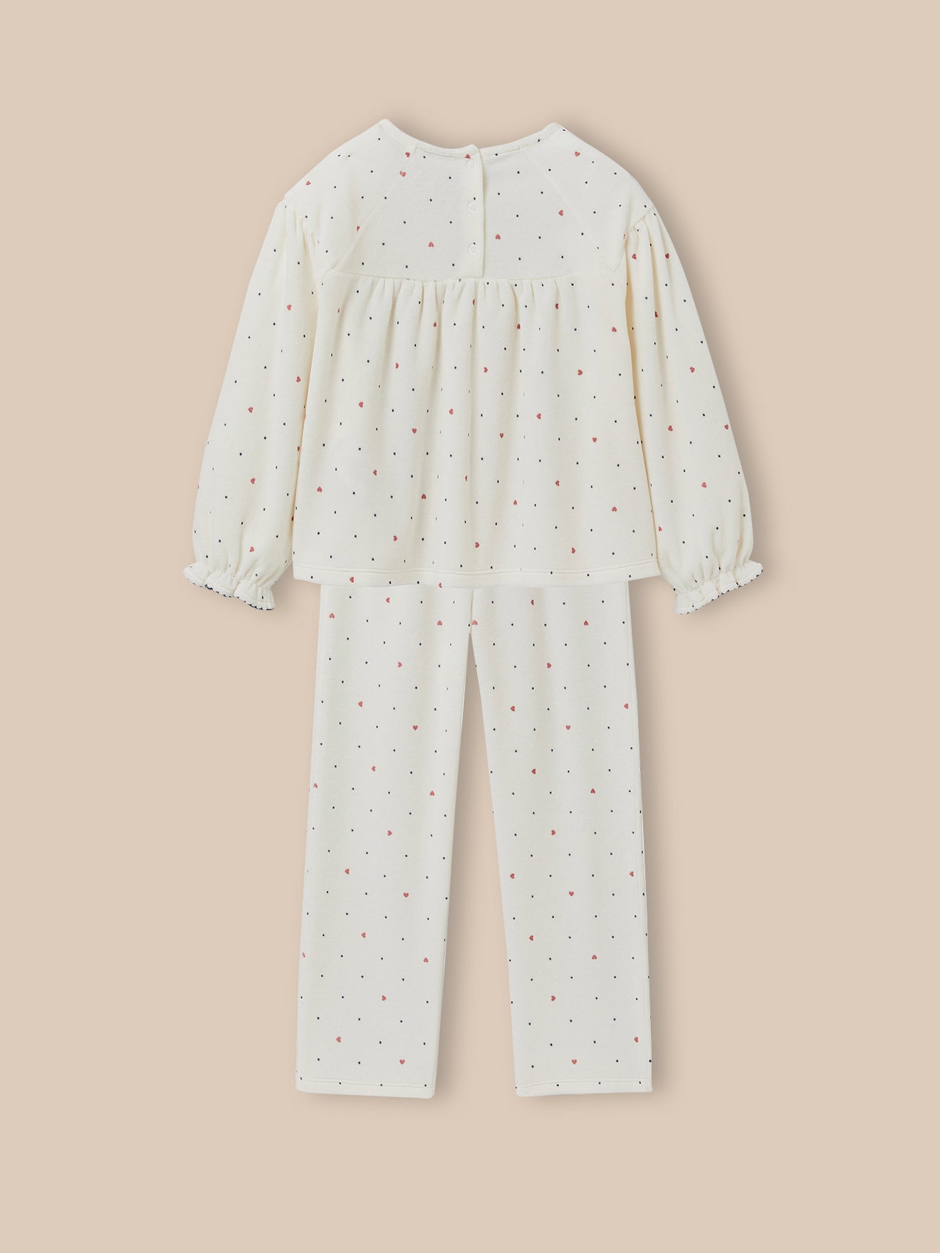 Mädchenpyjama, bedruckt, aus Velours