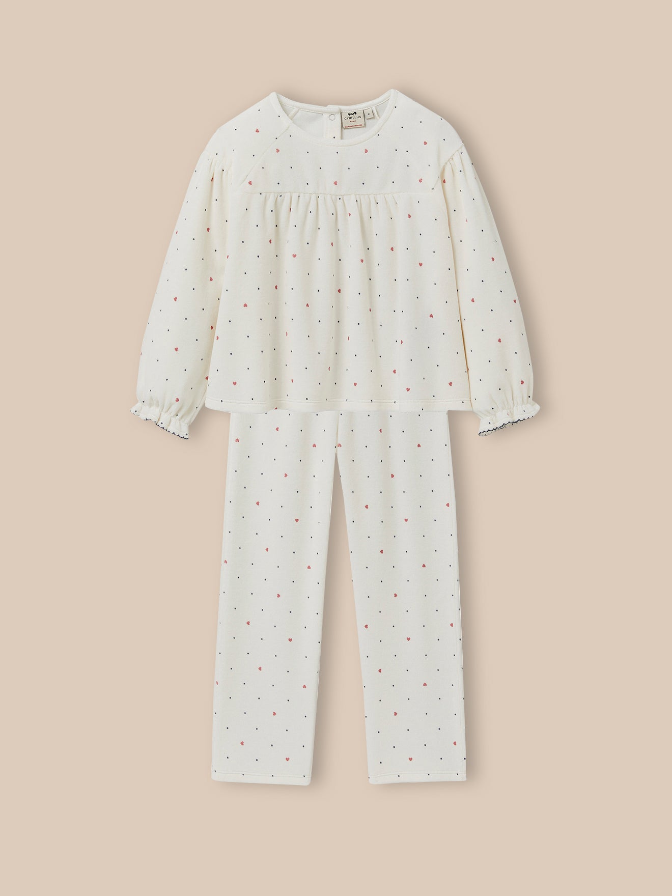 Mädchenpyjama, bedruckt, aus Velours