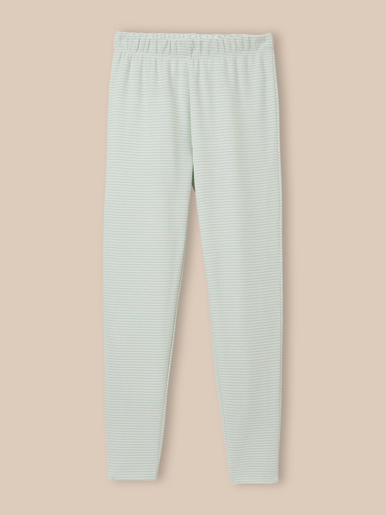 Gestreifter Mädchen-Pyjama in Rippstrick