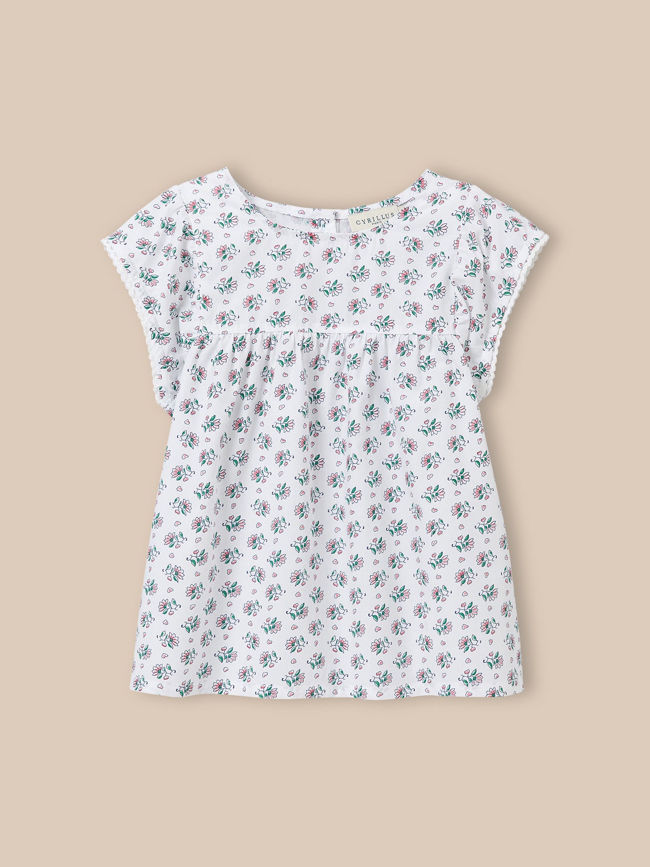 Mädchen Kurz-Pyjama, Blumenmuster