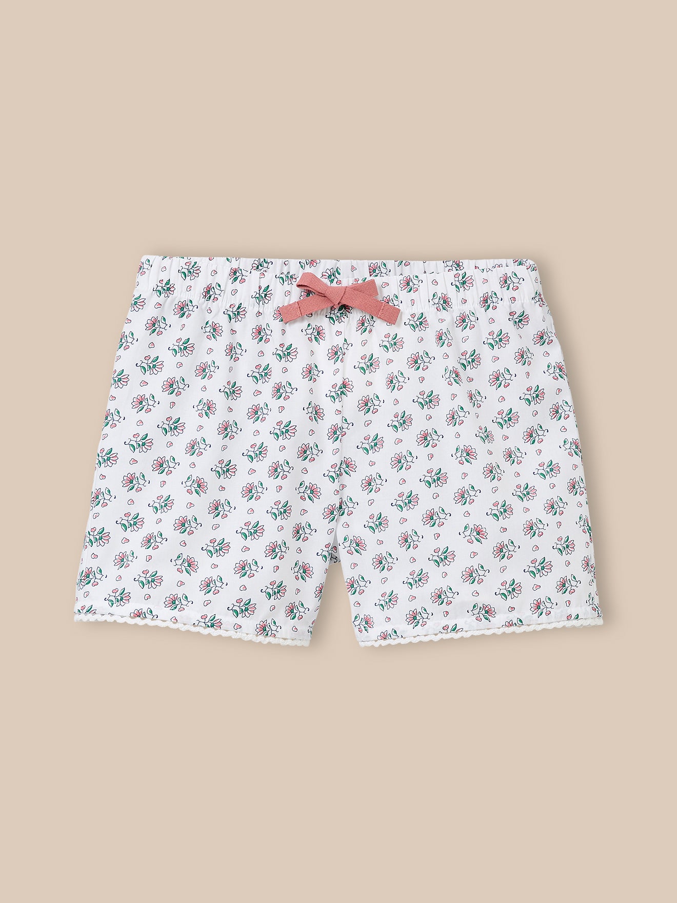 Mädchen Kurz-Pyjama, Blumenmuster