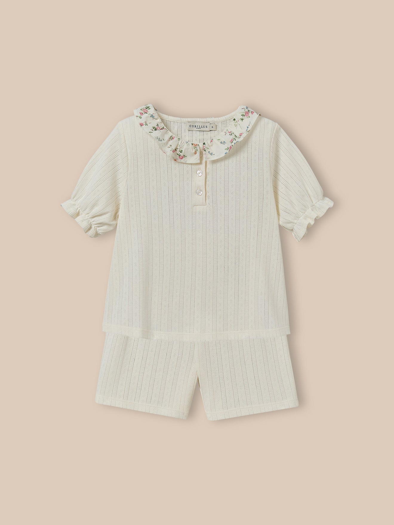 Kurz-Pyjama mit Kragen aus Liberty®-Stoff