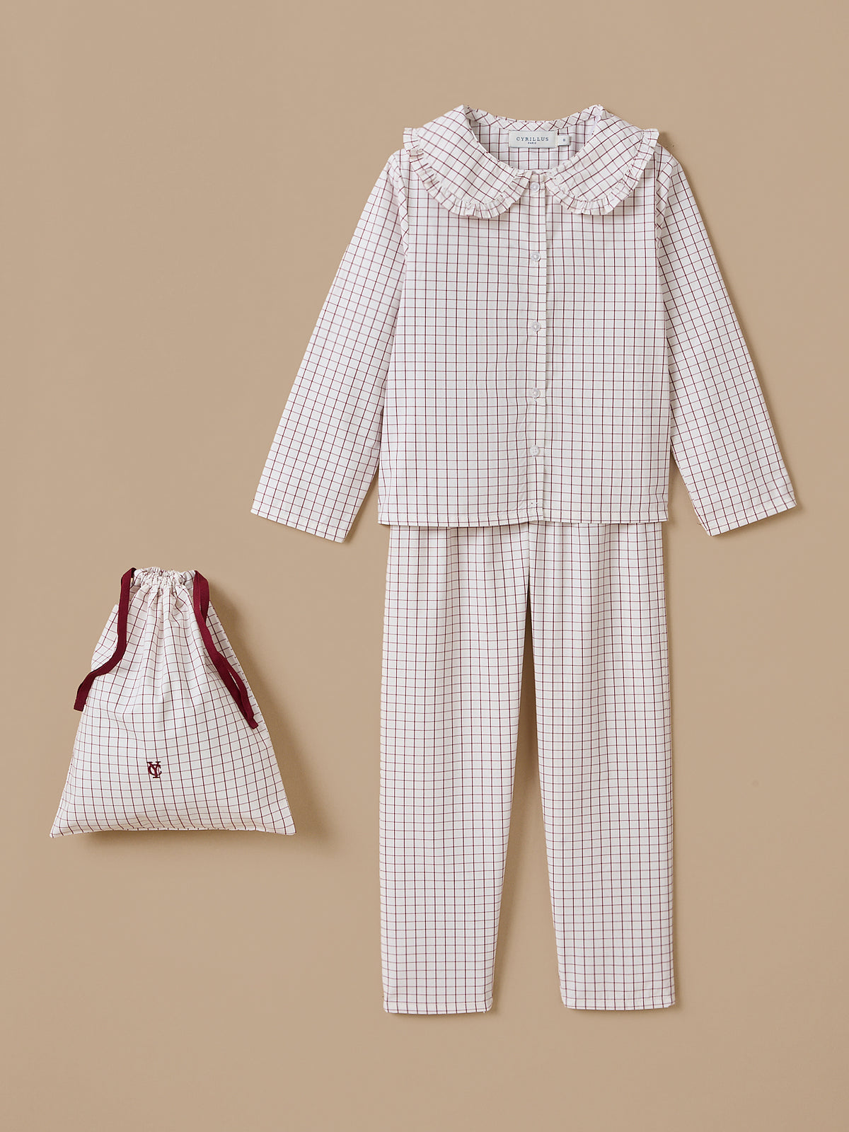 Mädchen-Pyjama mit Karomuster